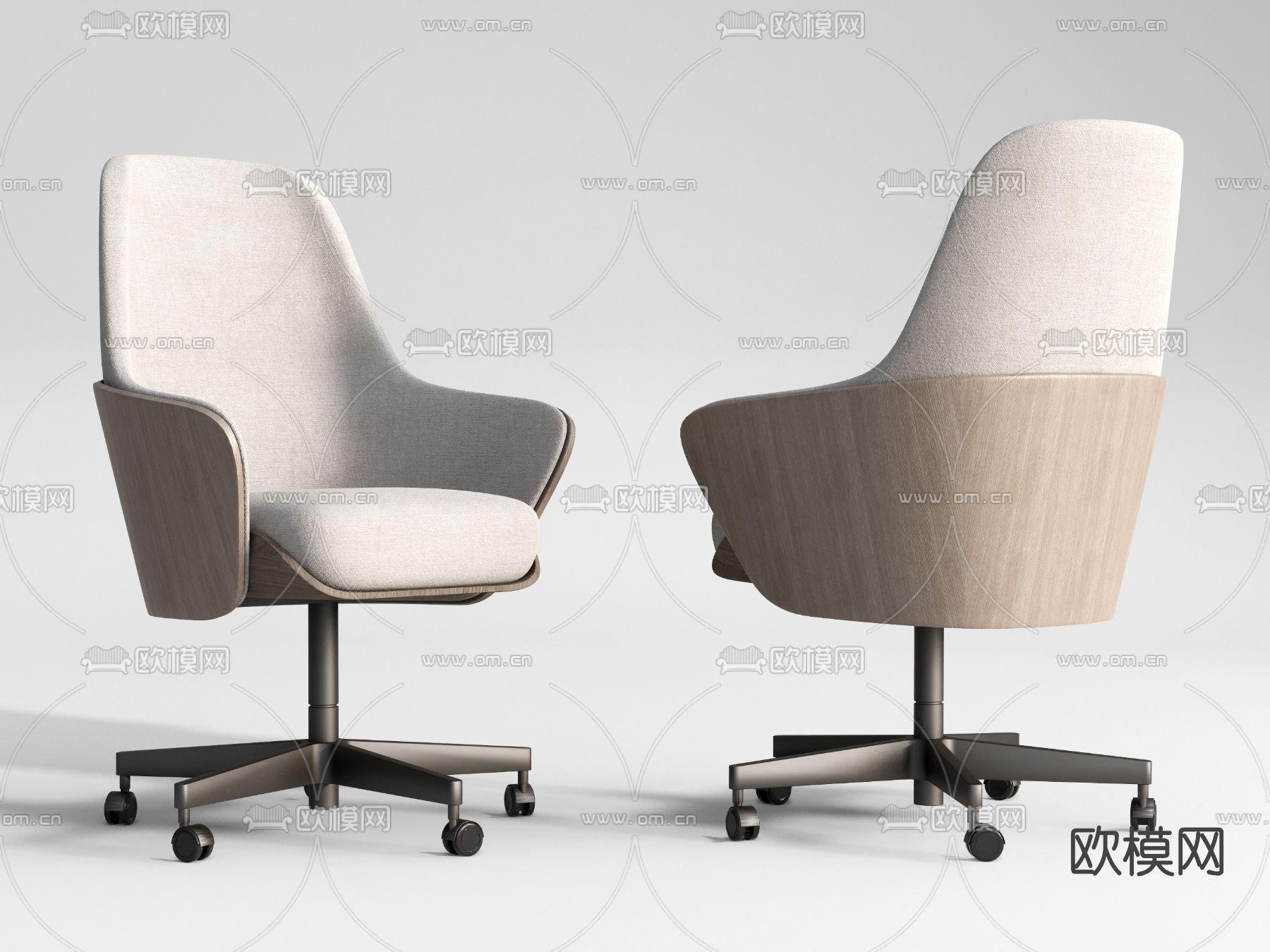 现代办公椅职员椅su模型下载（渲染图1）