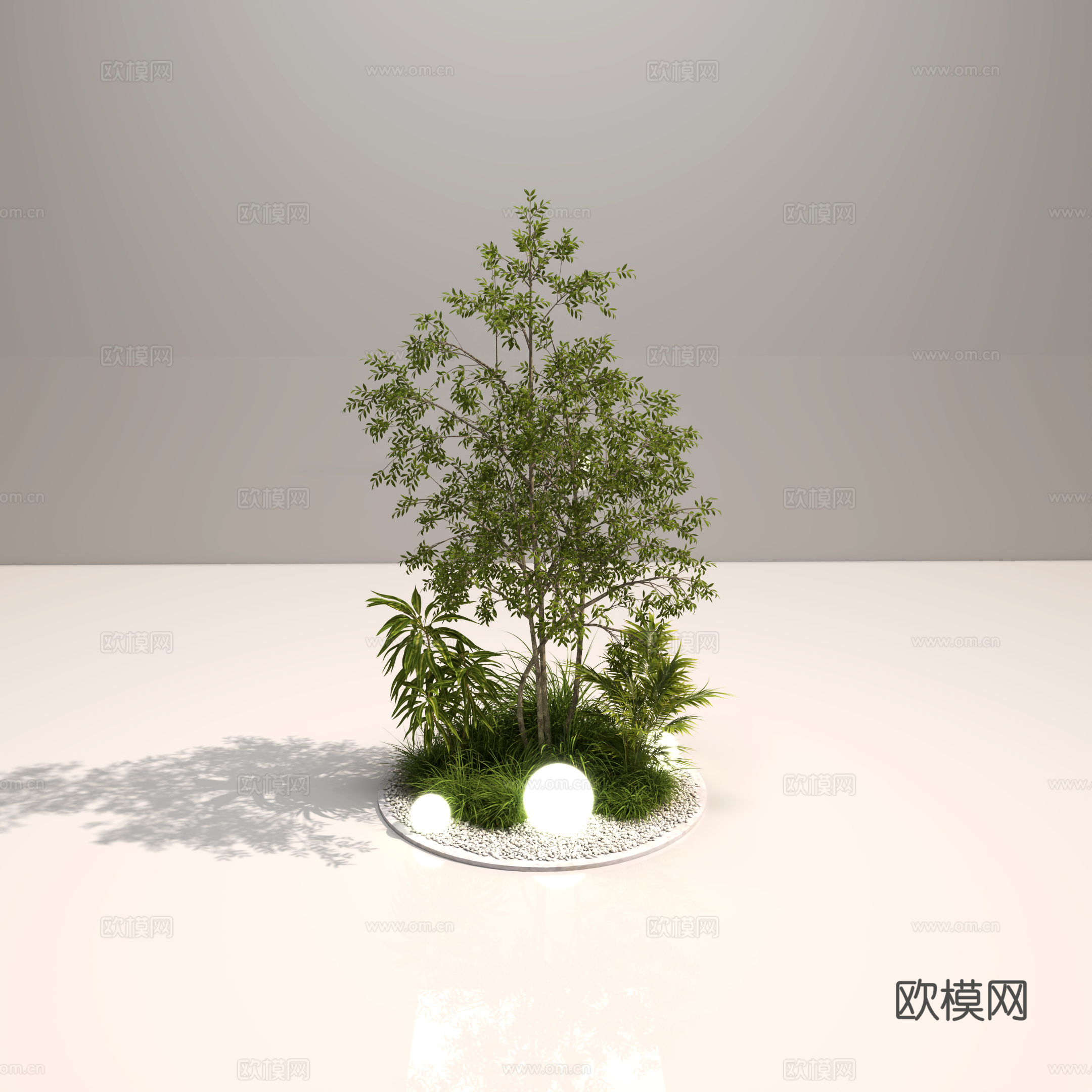 庭院景观小景 展厅景观小景 绿植景观小景 盆栽盆景 绿植3d模型