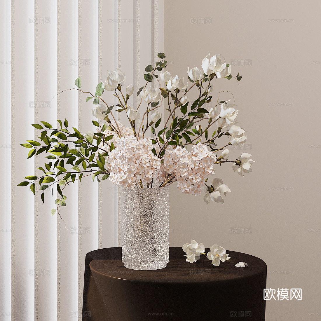 现代花瓶 花艺 鲜花 假花 永生花3d模型