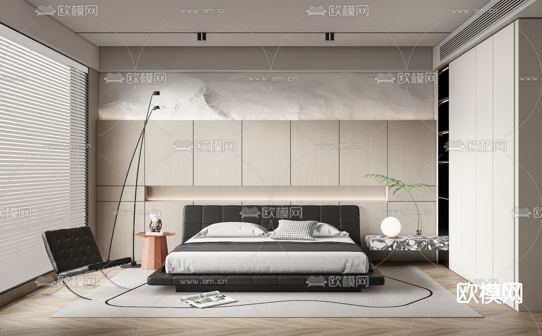 Poliform 卧室 主人房su模型下载（渲染图1）