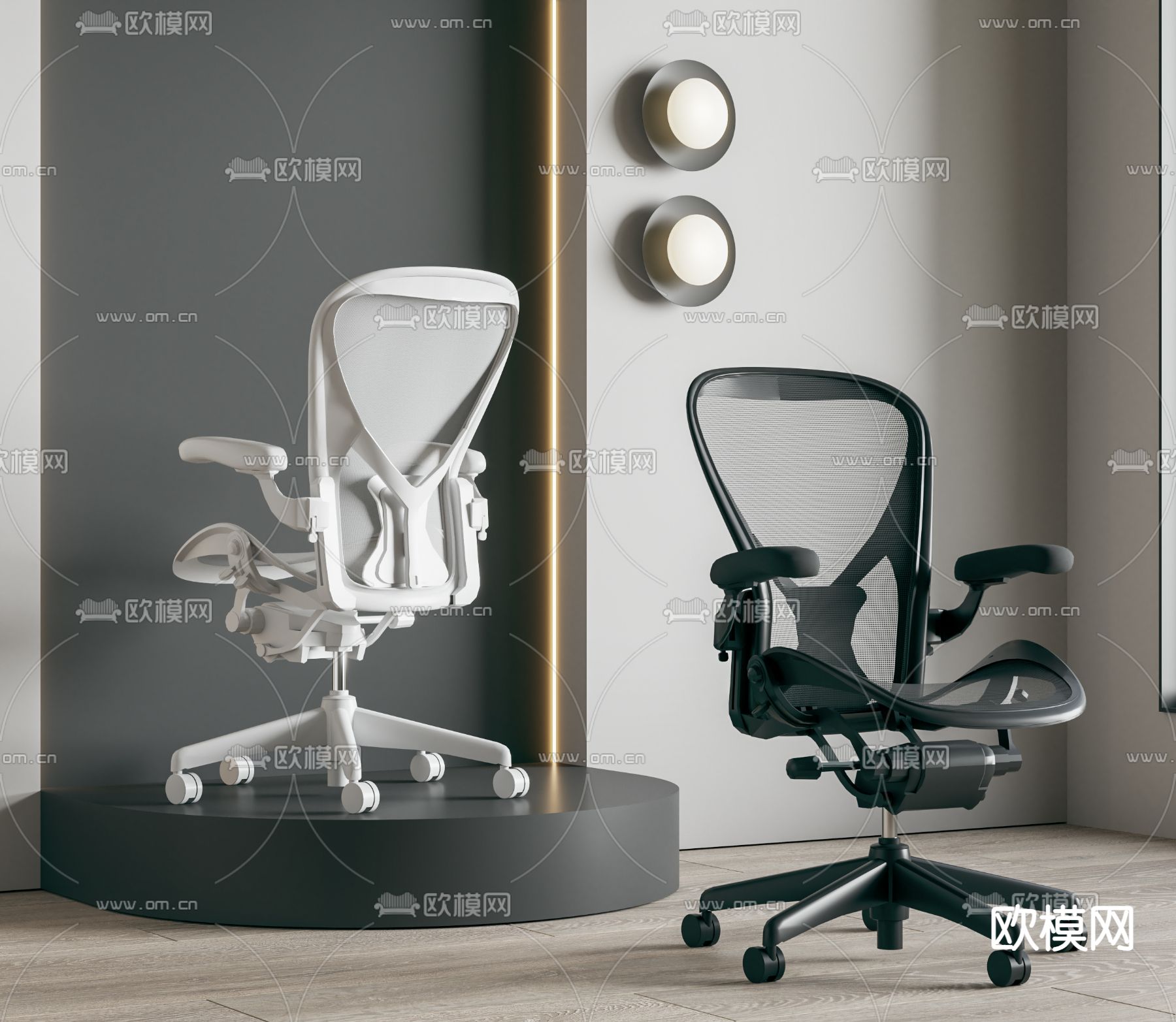 办公椅su模型下载（渲染图1）