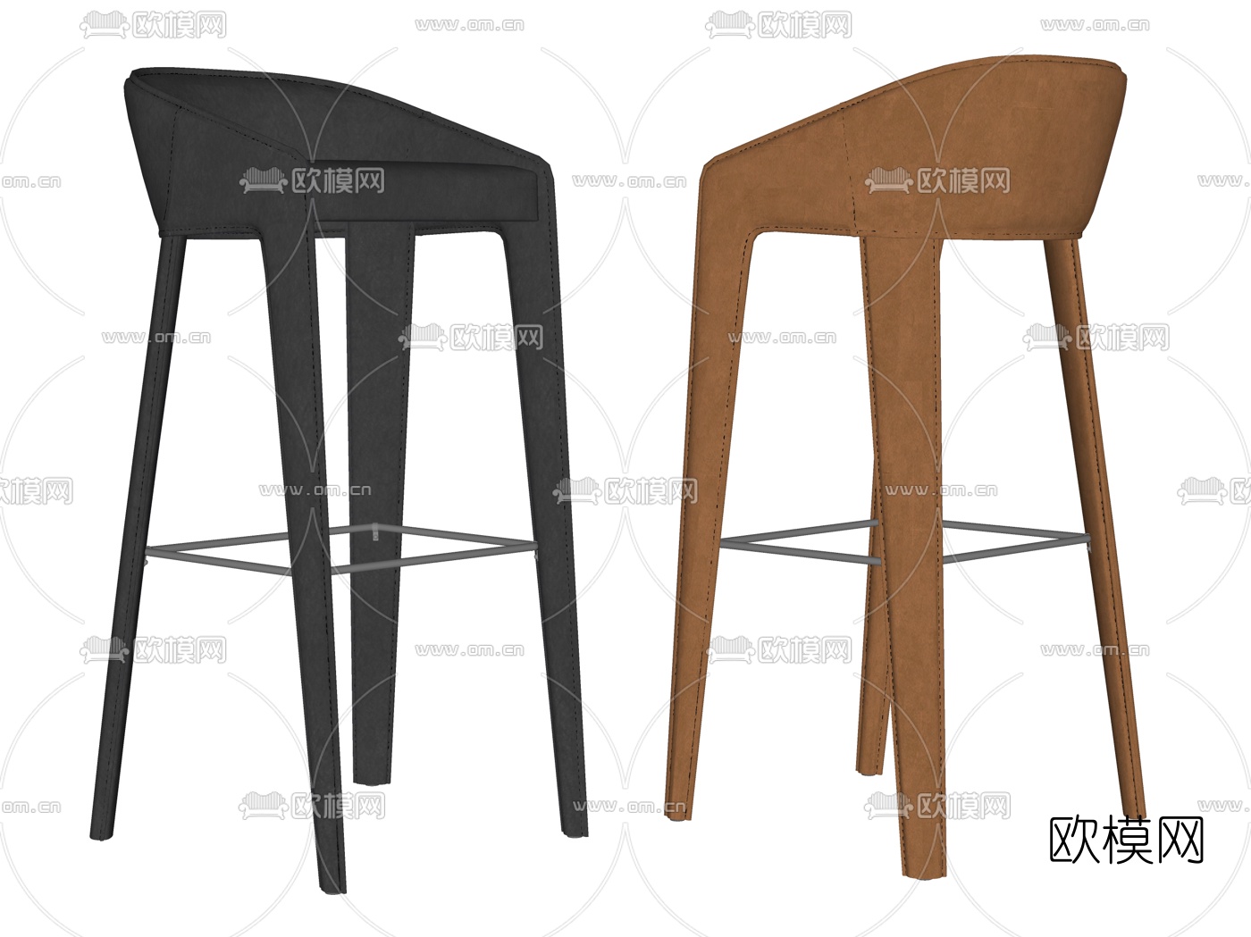 现代吧椅su模型下载（渲染图2）