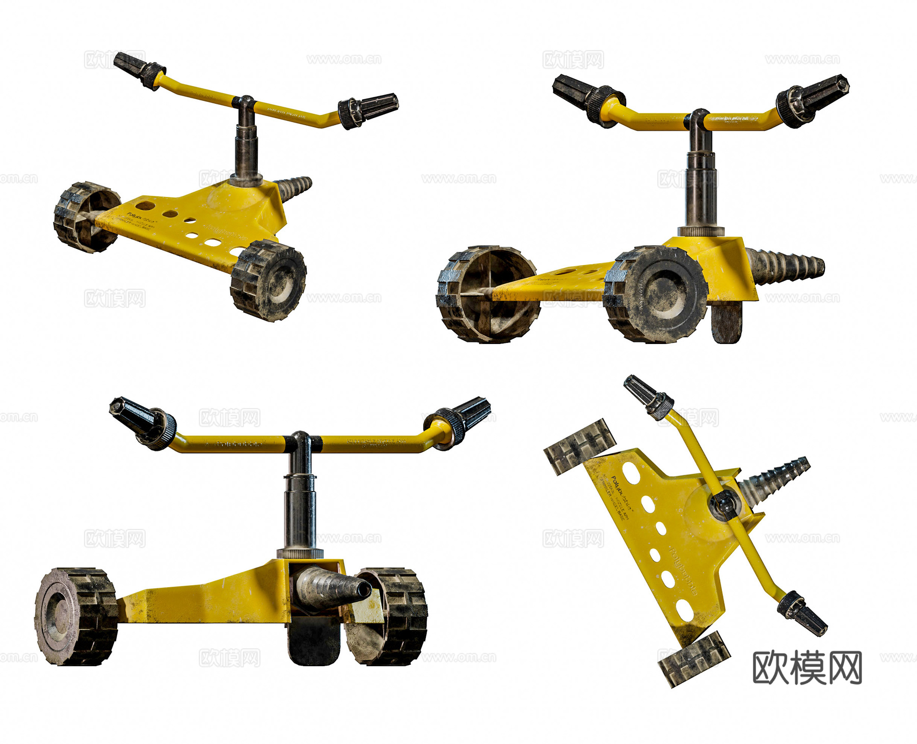 现代花园洒水车 花园园艺小品 浇水车 水车 庭院工具浇水车3d模型