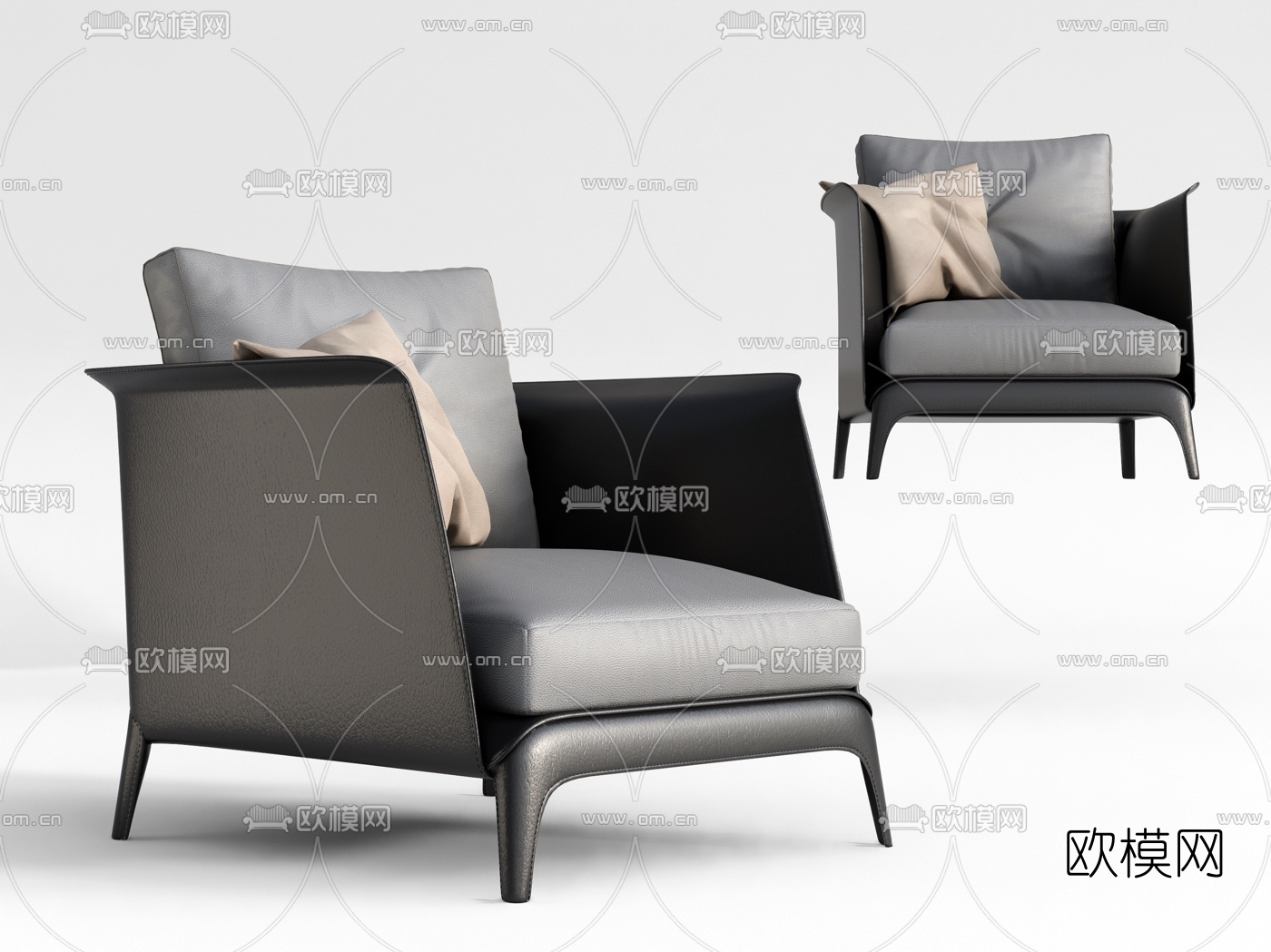 现代布艺休闲椅su模型