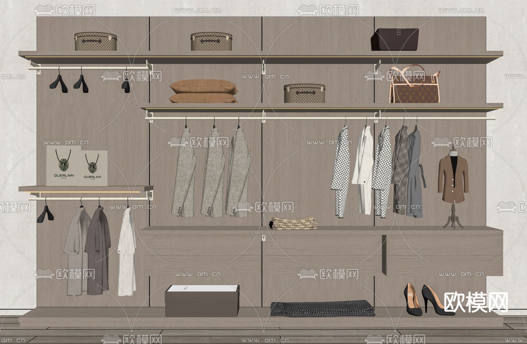 现代衣柜su模型