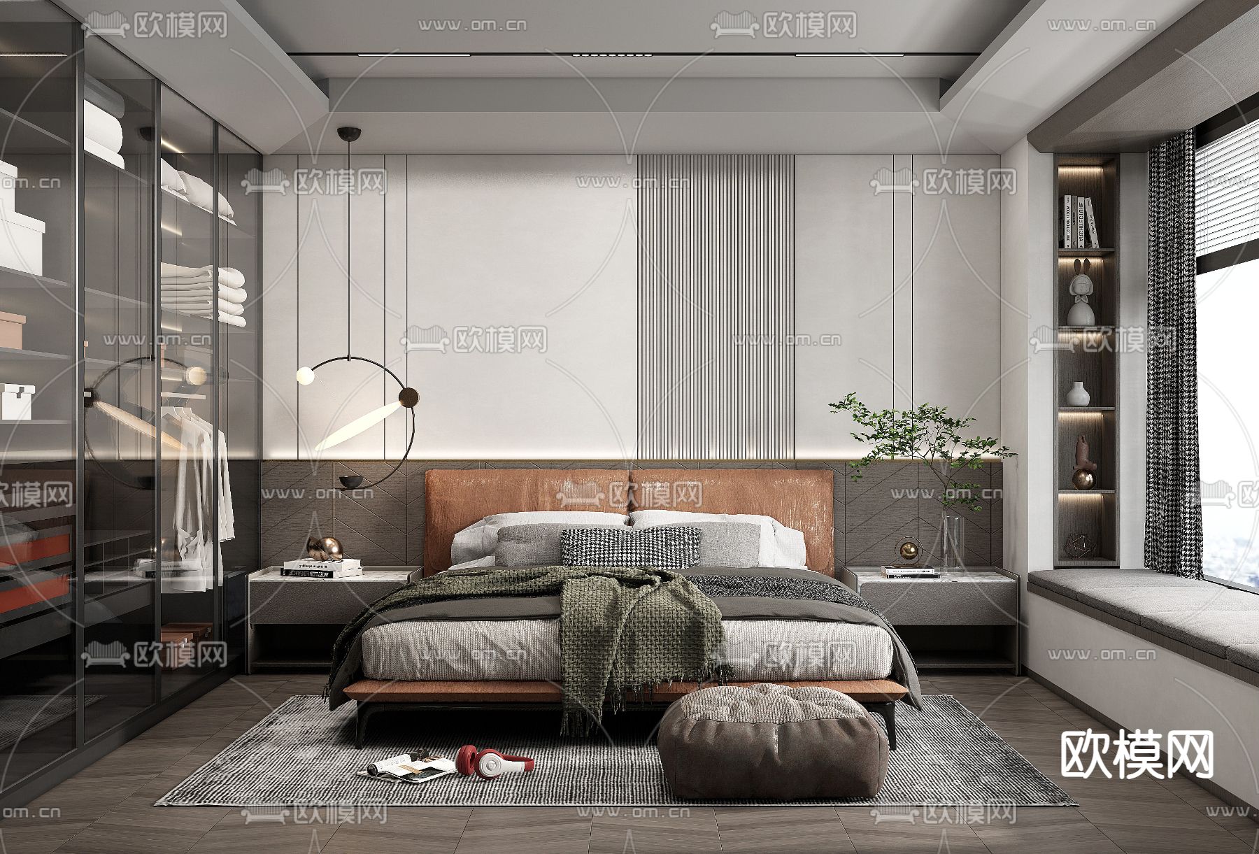 现代卧室su模型