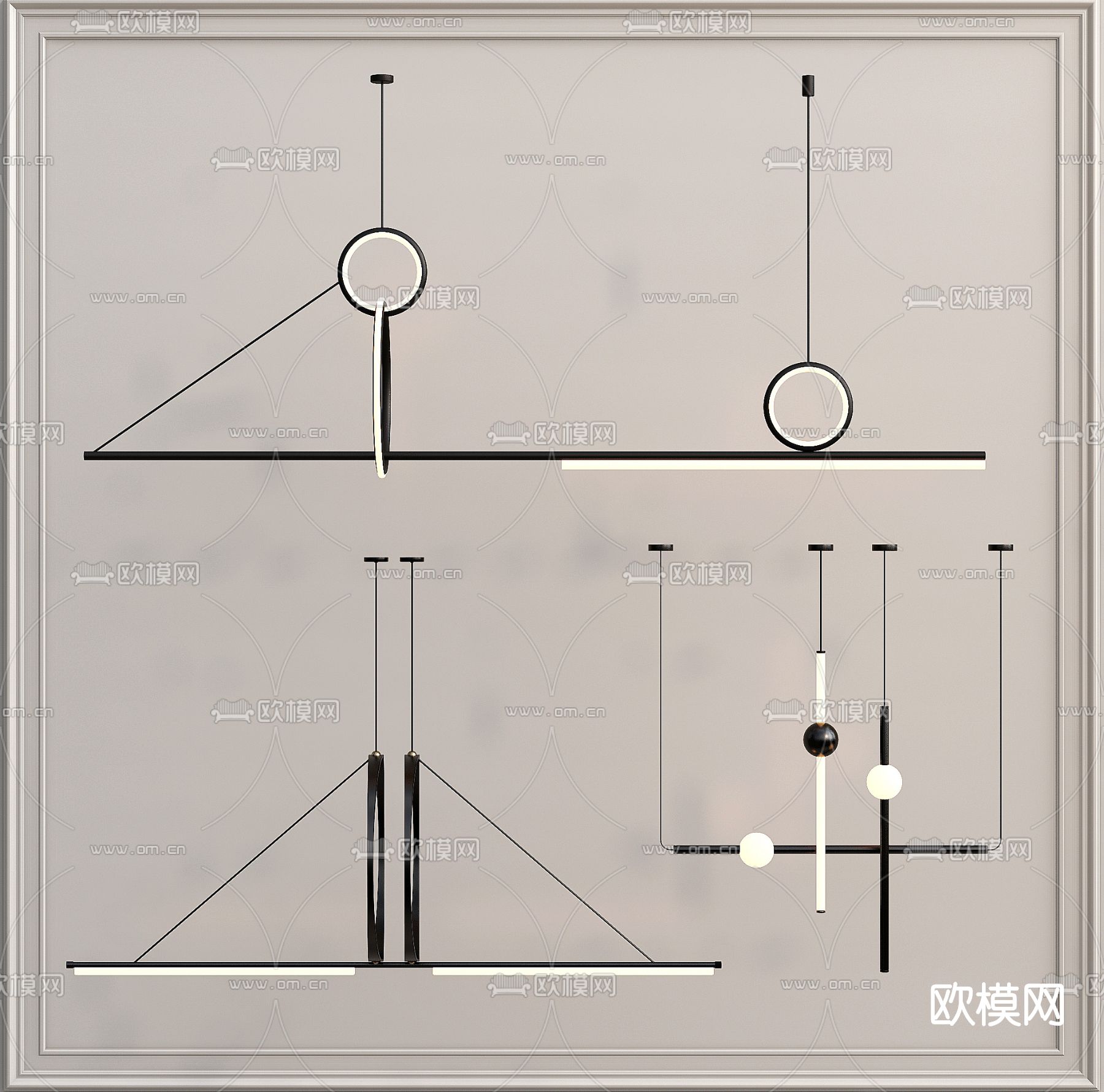 现代时尚吊灯su模型
