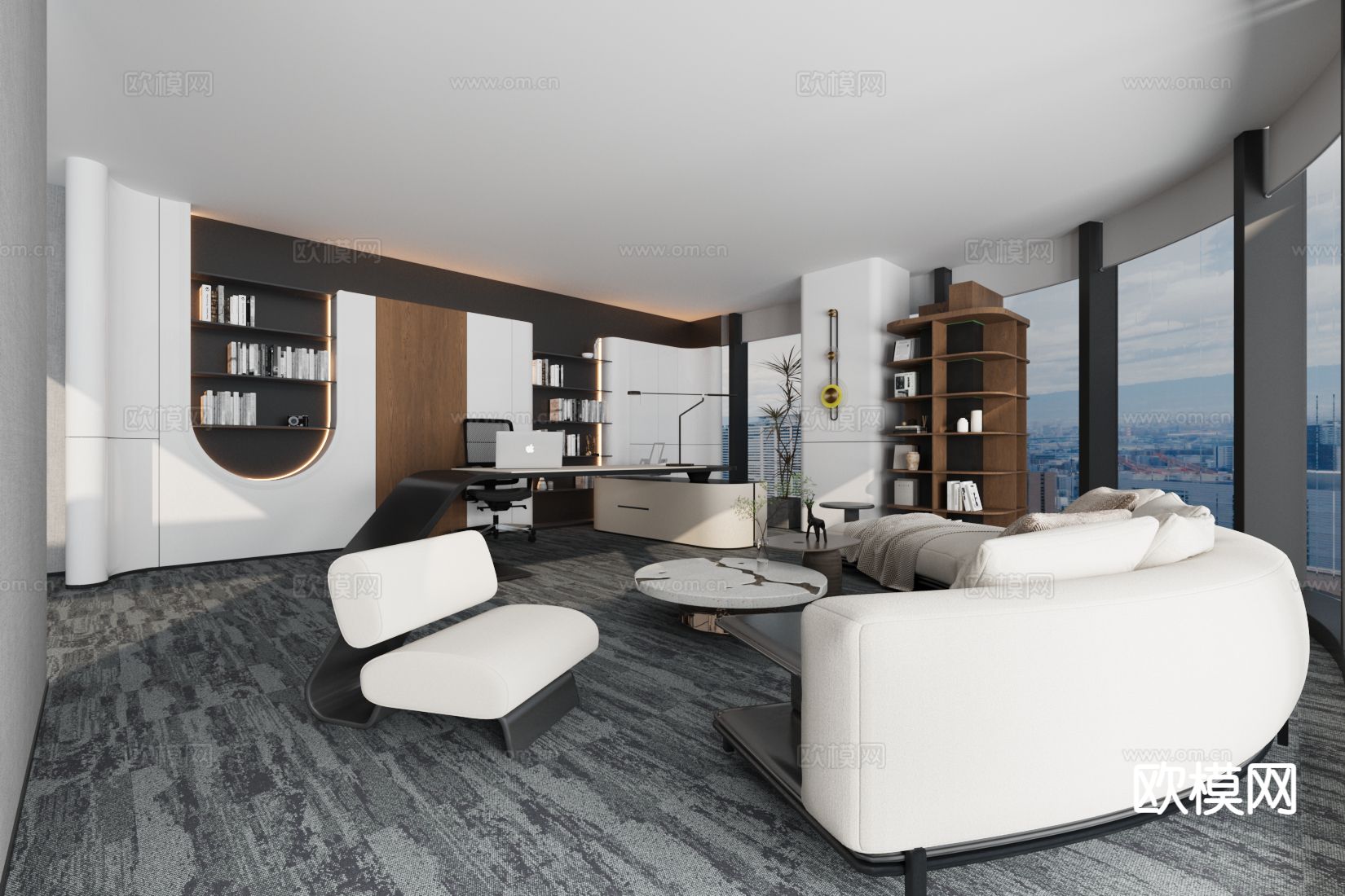 总经理室 董事长室su模型下载（渲染图2）