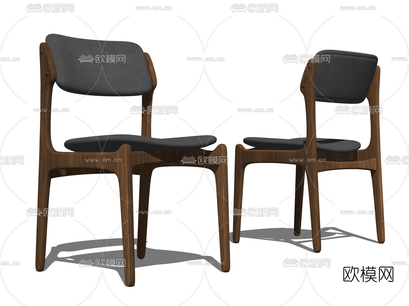 现代原木单椅su模型