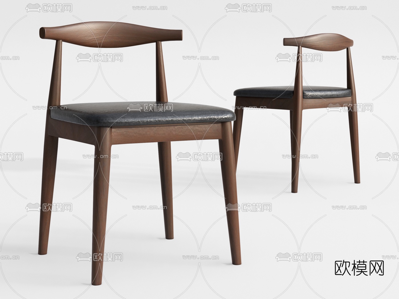 现代实木单椅su模型