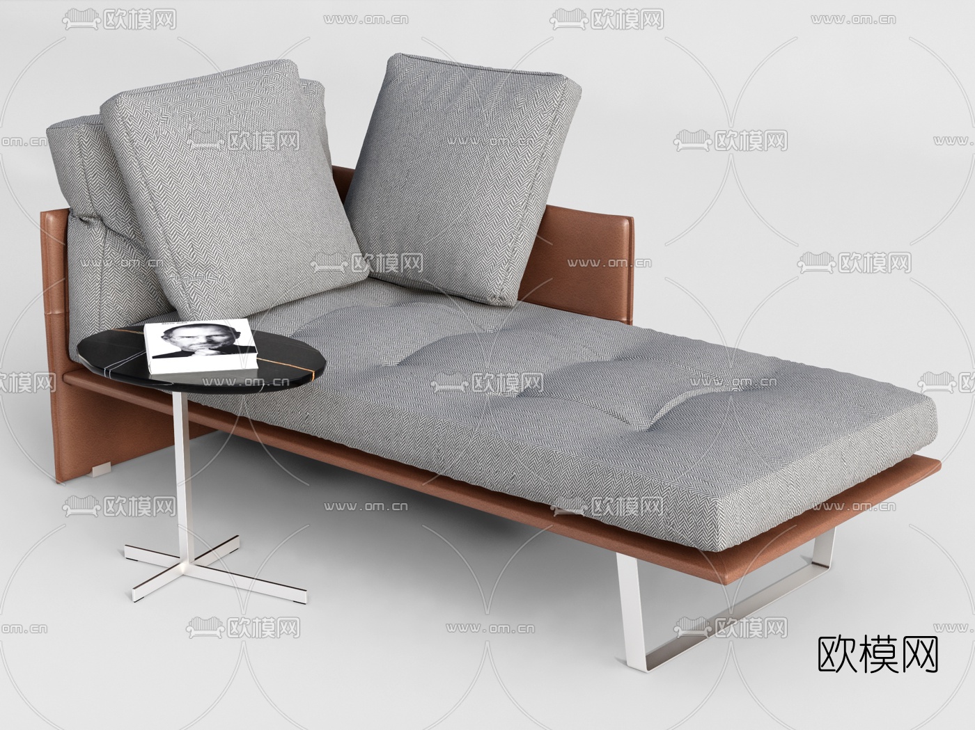 现代布艺贵妃椅su模型