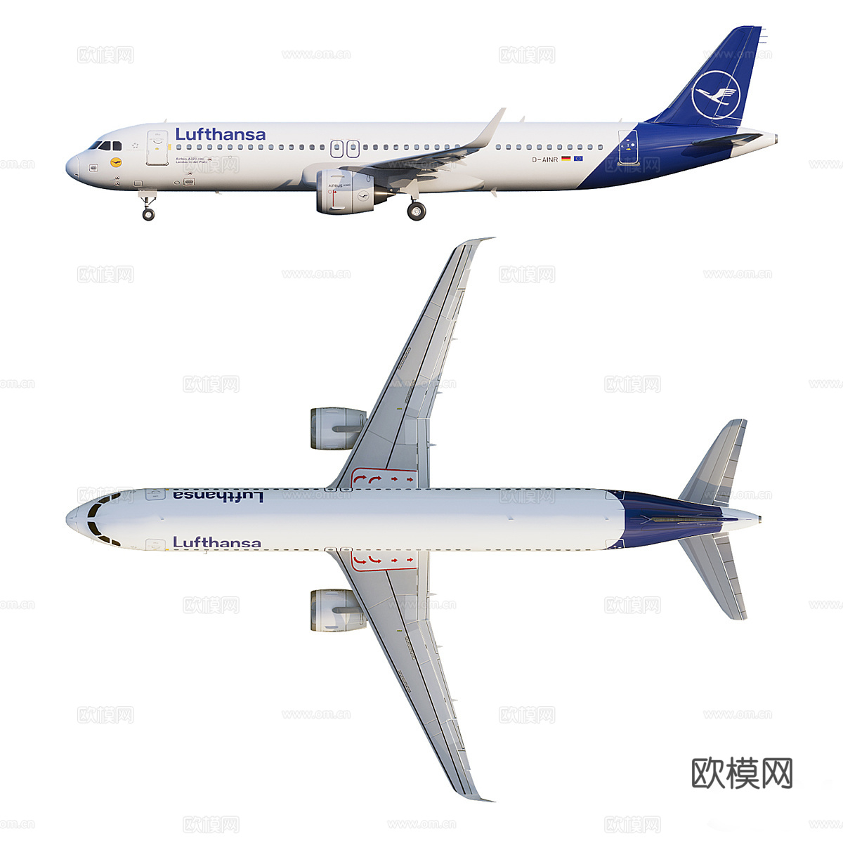 空客 A320 汉莎航空飞机3d模型