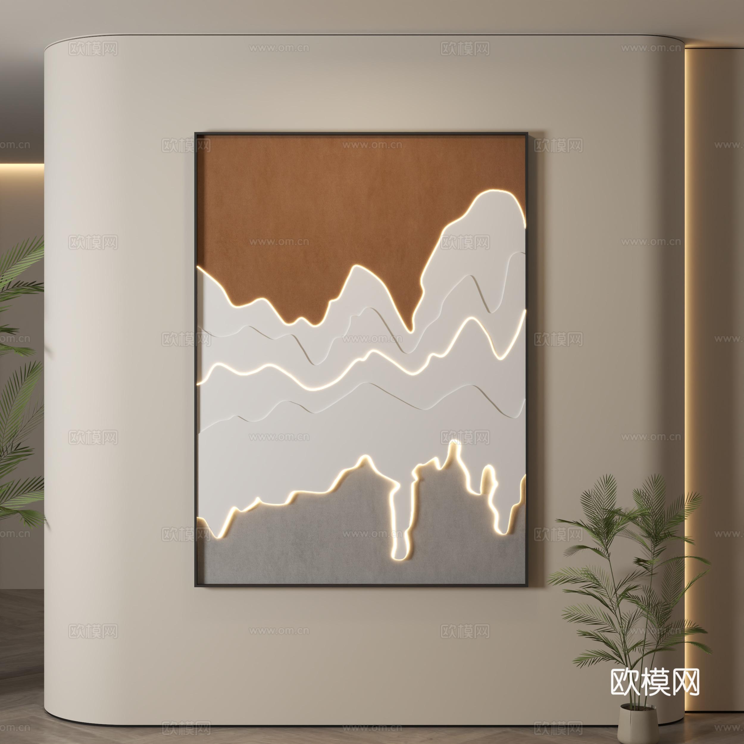 现代装饰画 装饰画 现代挂画 挂画 简约挂画su模型