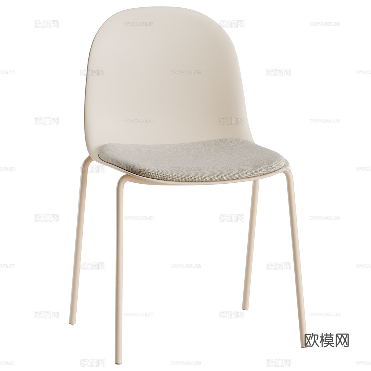 现代奶油风椅子3d模型