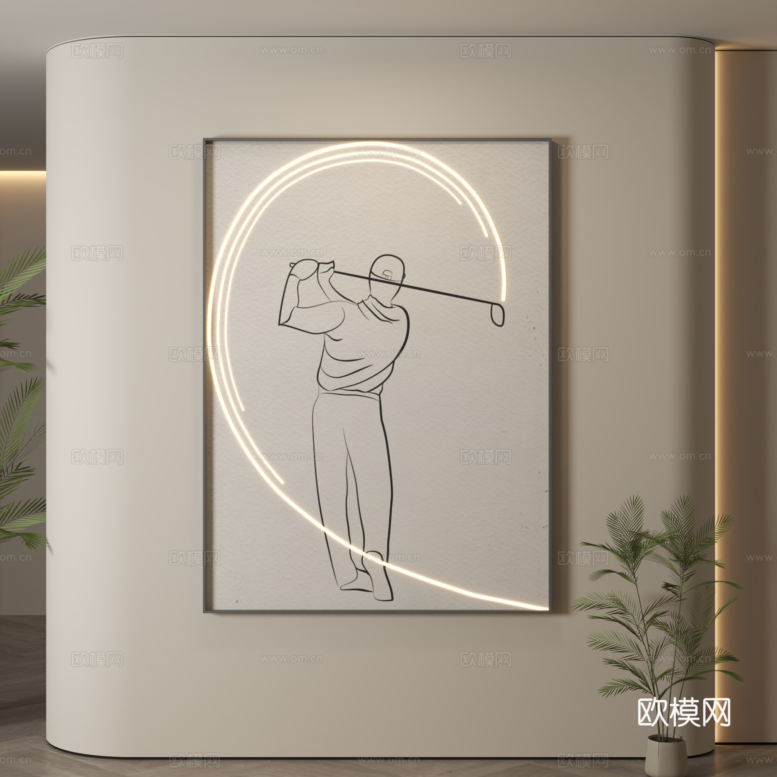 现代装饰画 装饰画 现代挂画 挂画 简约挂画su模型
