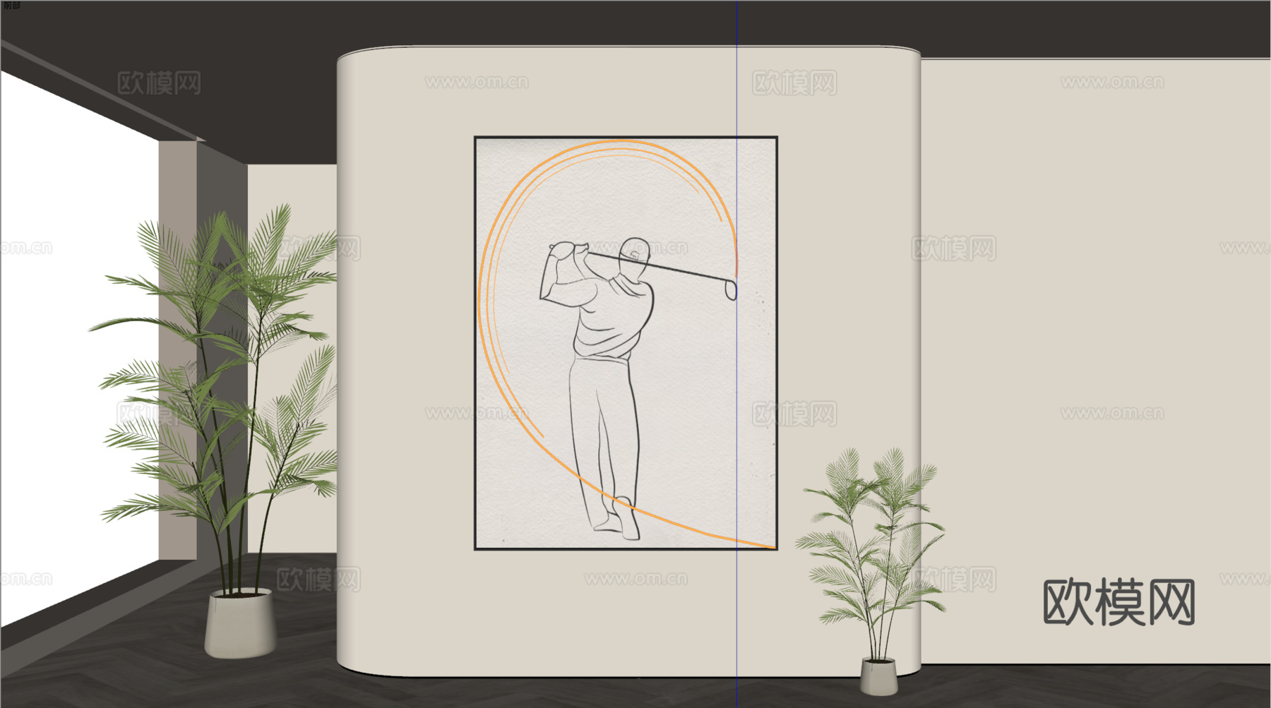 现代装饰画 装饰画 现代挂画 挂画 简约挂画su模型