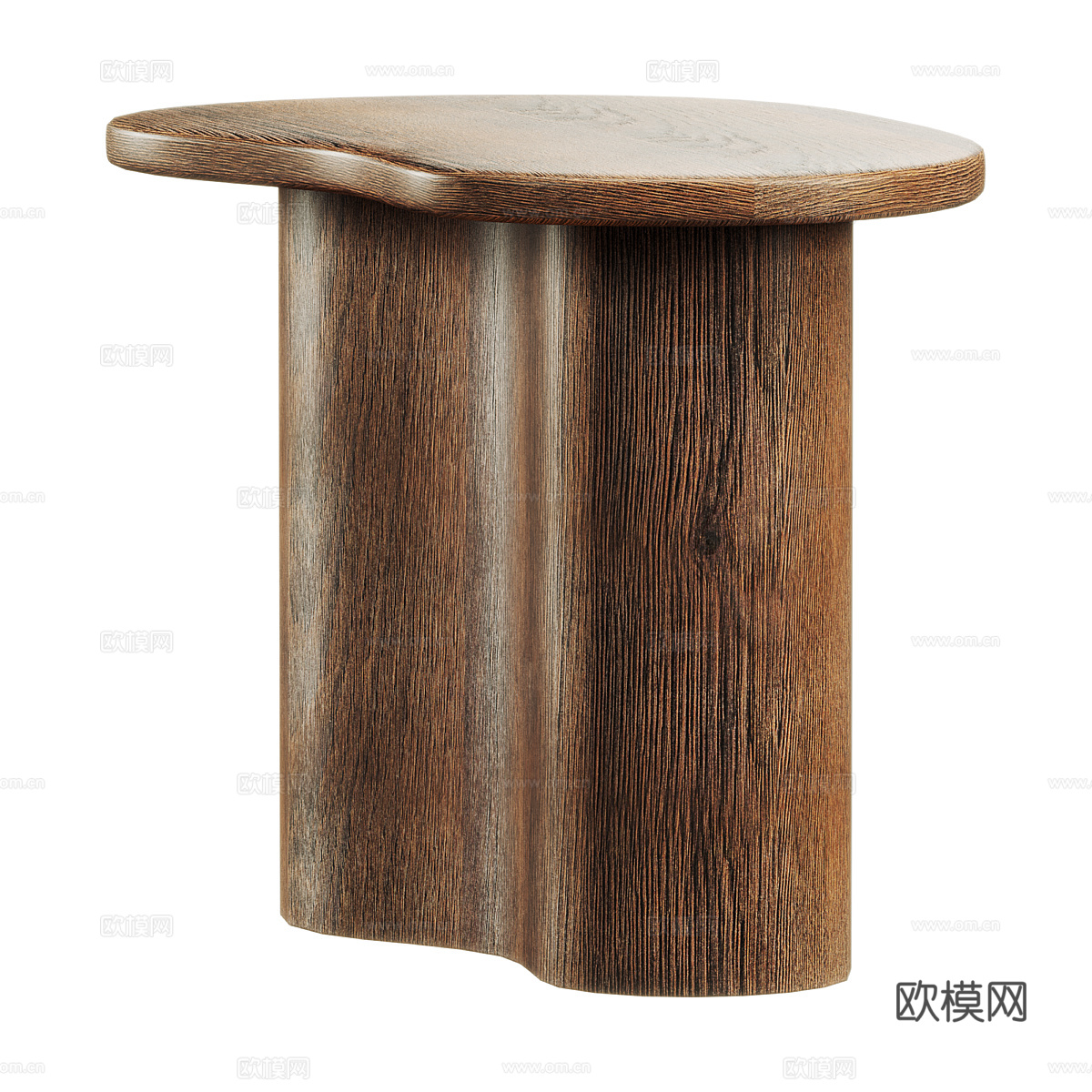 新中式侘寂 Phlu Sanded Oak 边几3d模型