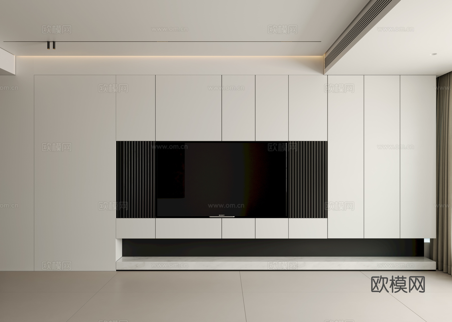 电视背景墙3d模型下载