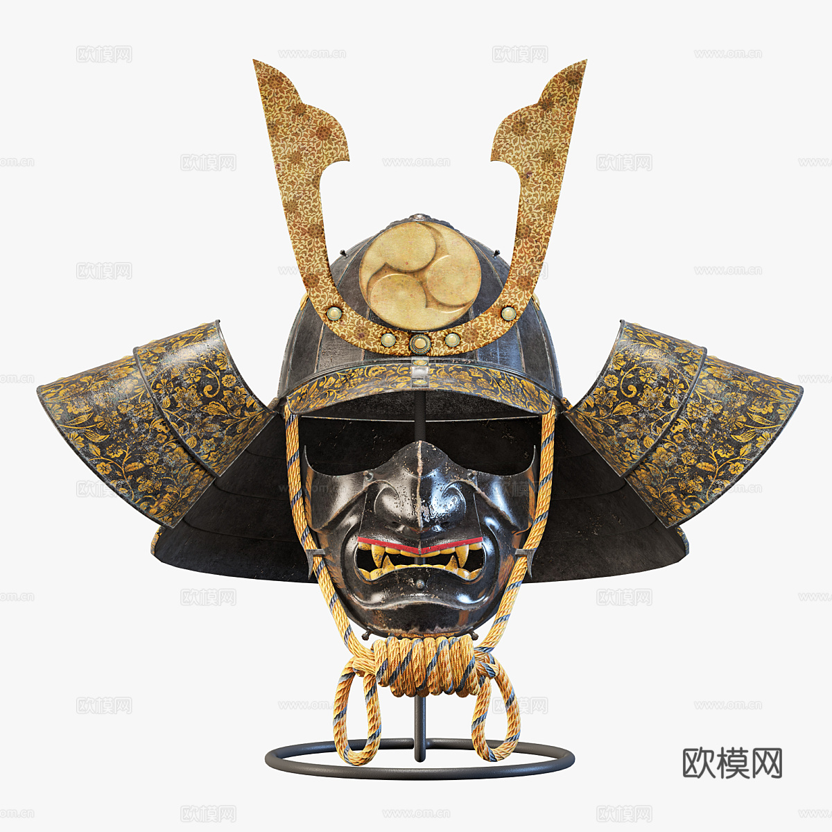 日式卡布托武士头盔摆件3d模型