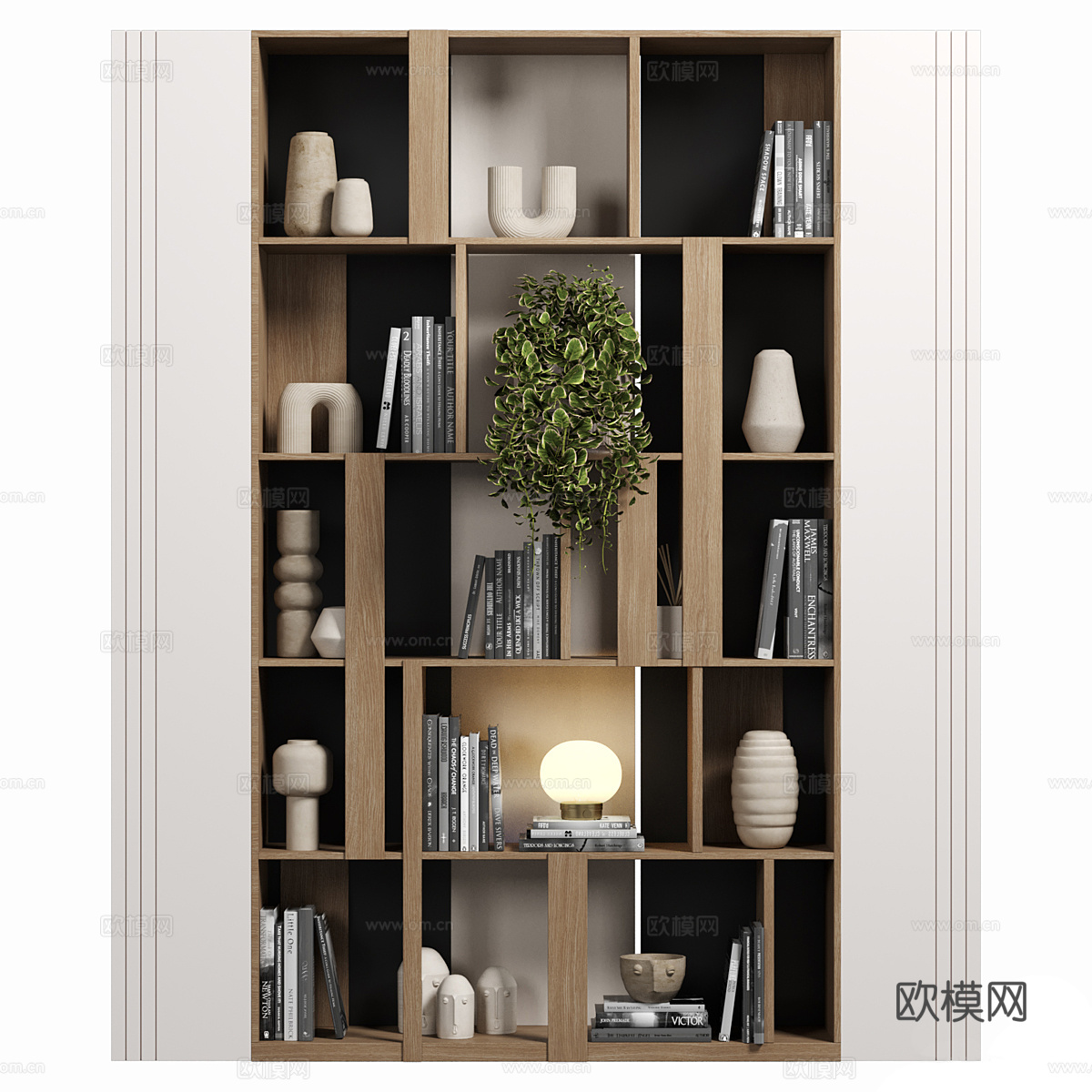 现代装饰柜 书柜3d模型