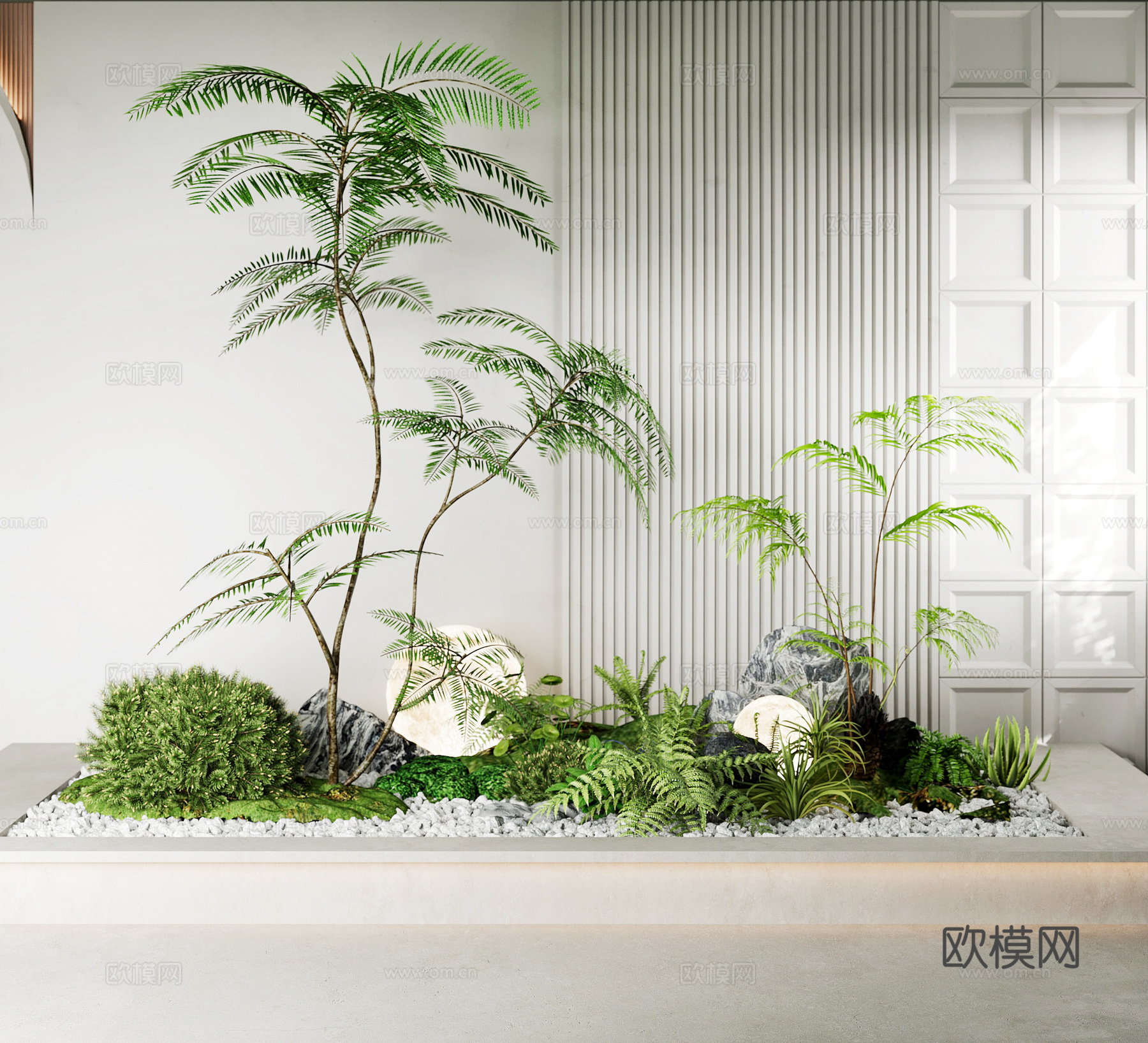 现代绿植景观3d模型