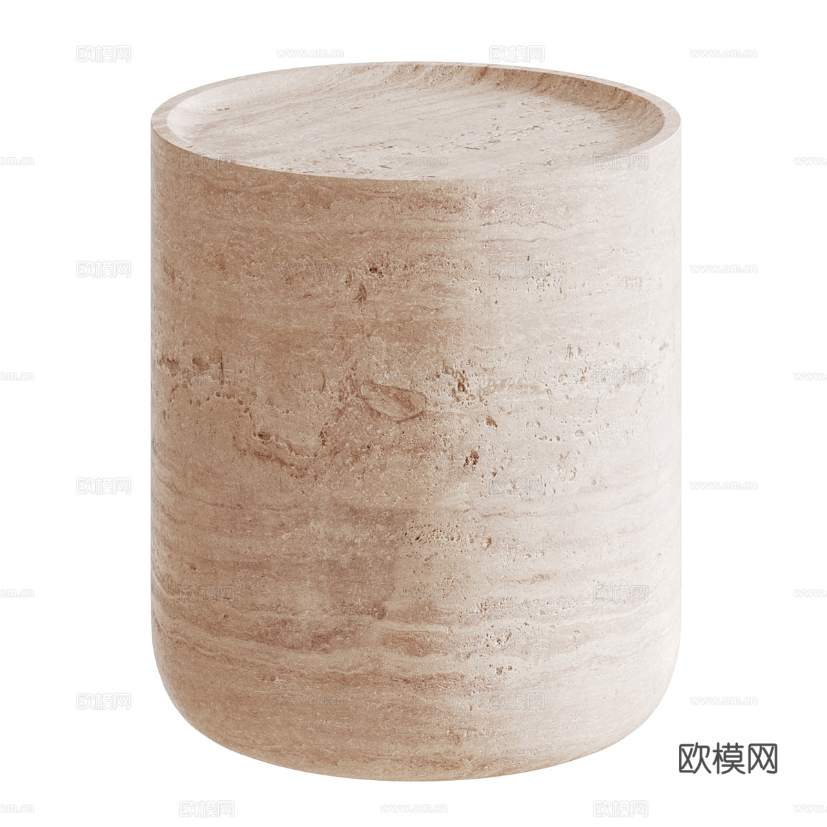 现代侘寂石材茶几3d模型