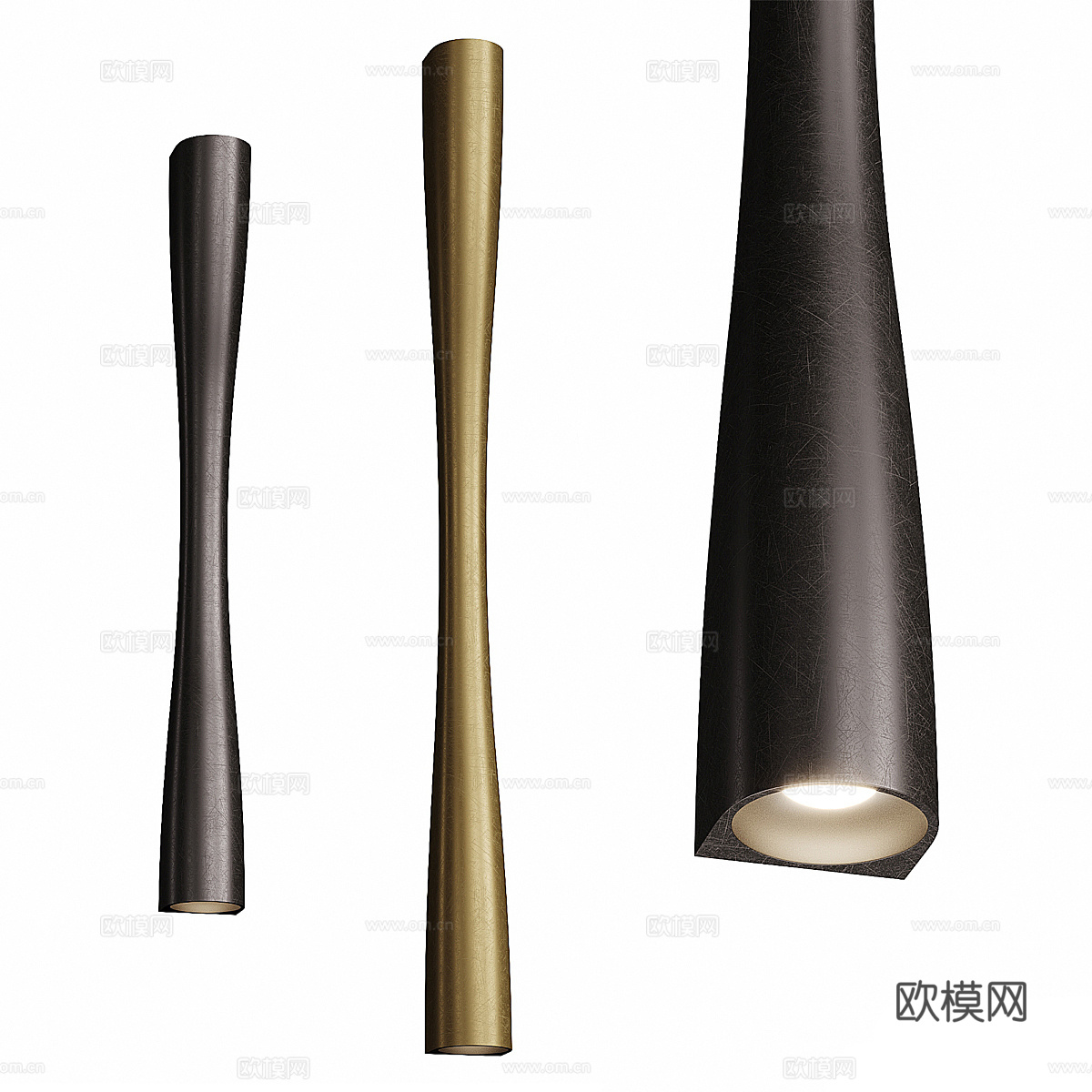 现代极简轻奢金属壁灯3d模型