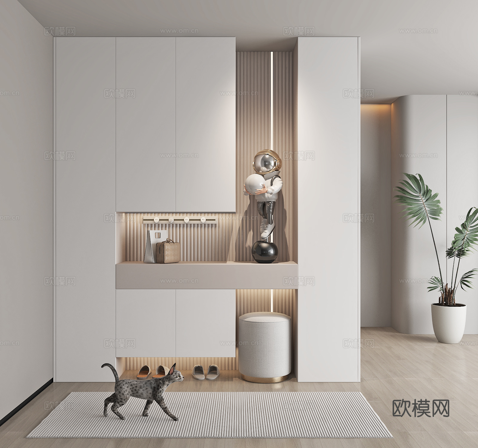 现代玄关柜鞋柜 隔断鞋柜3d模型