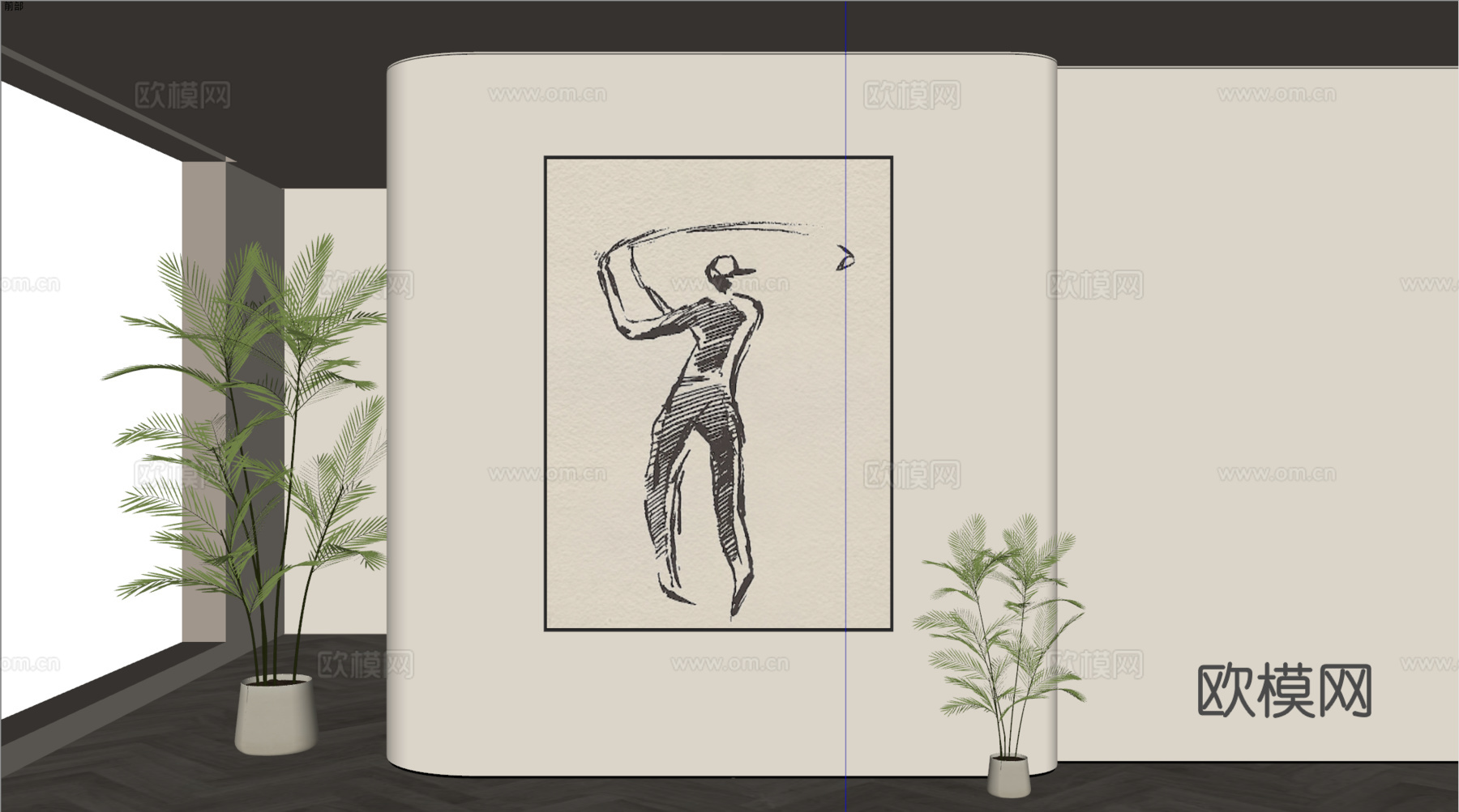 现代装饰画 装饰画 现代挂画 挂画 简约挂画su模型