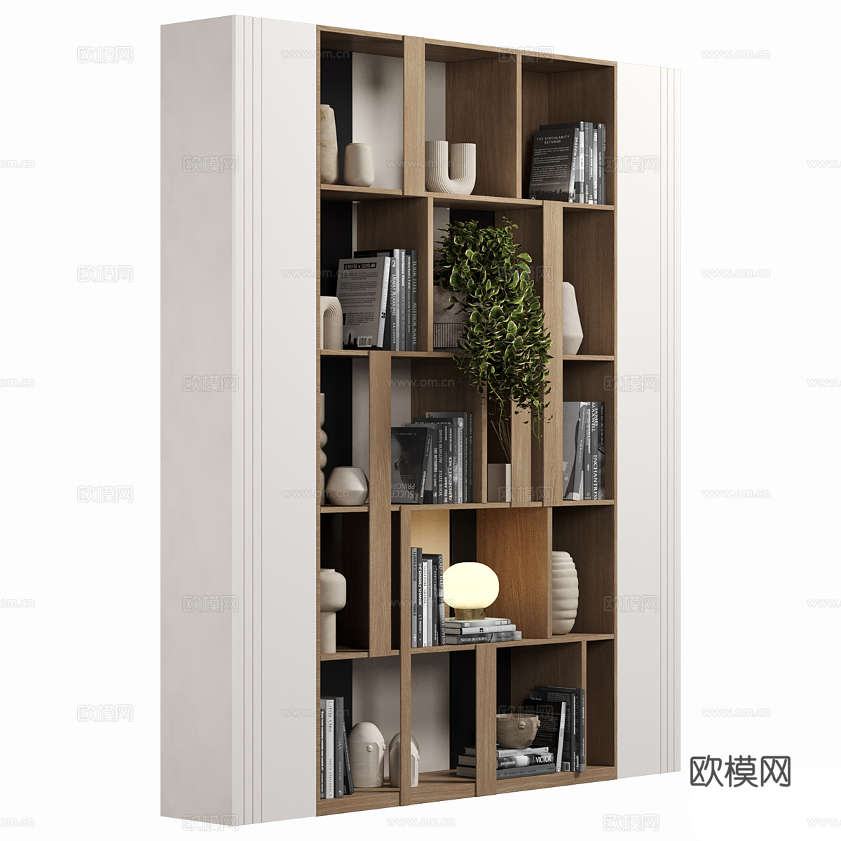 现代装饰柜 书柜3d模型