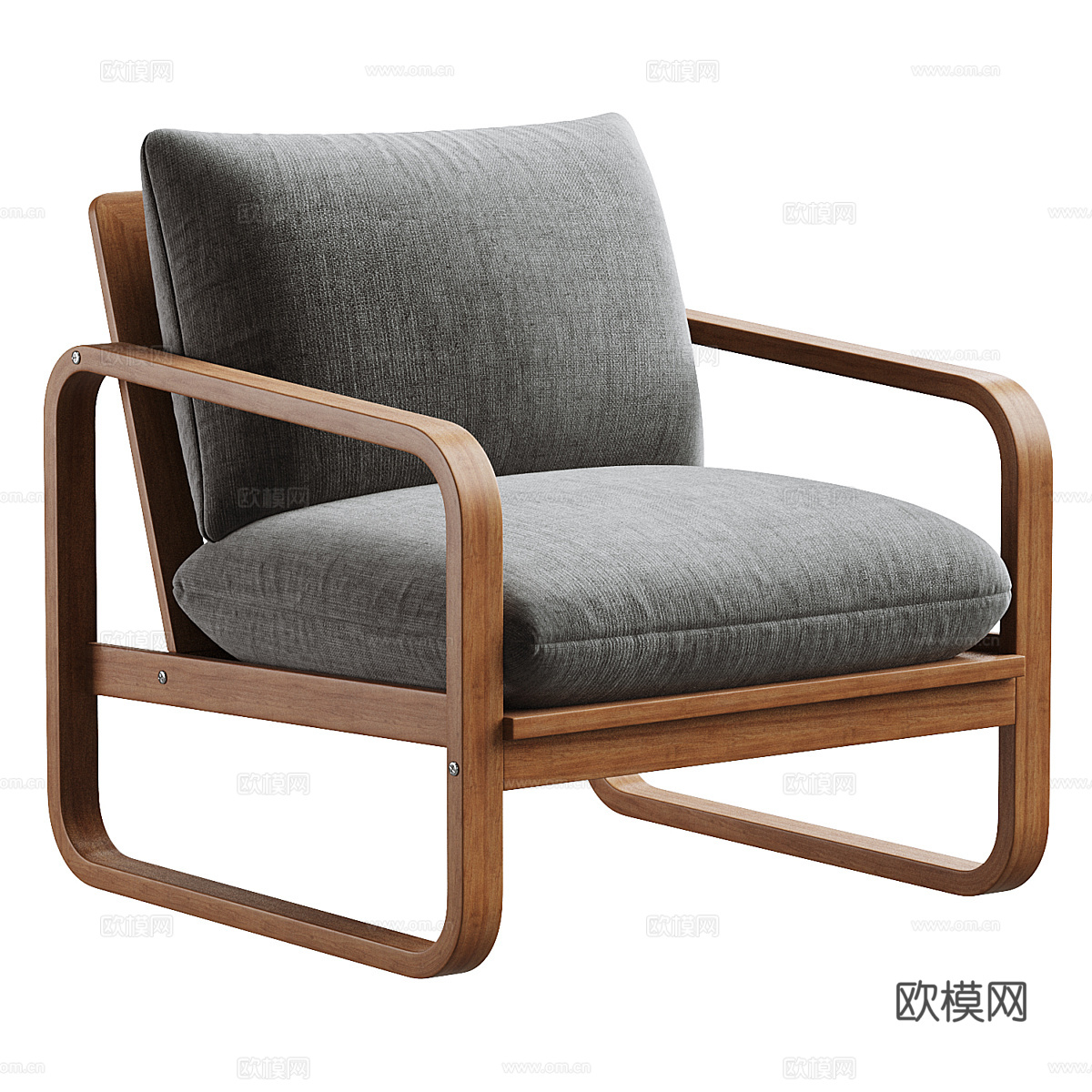 新中式 Sacaleta 实心椅子3d模型