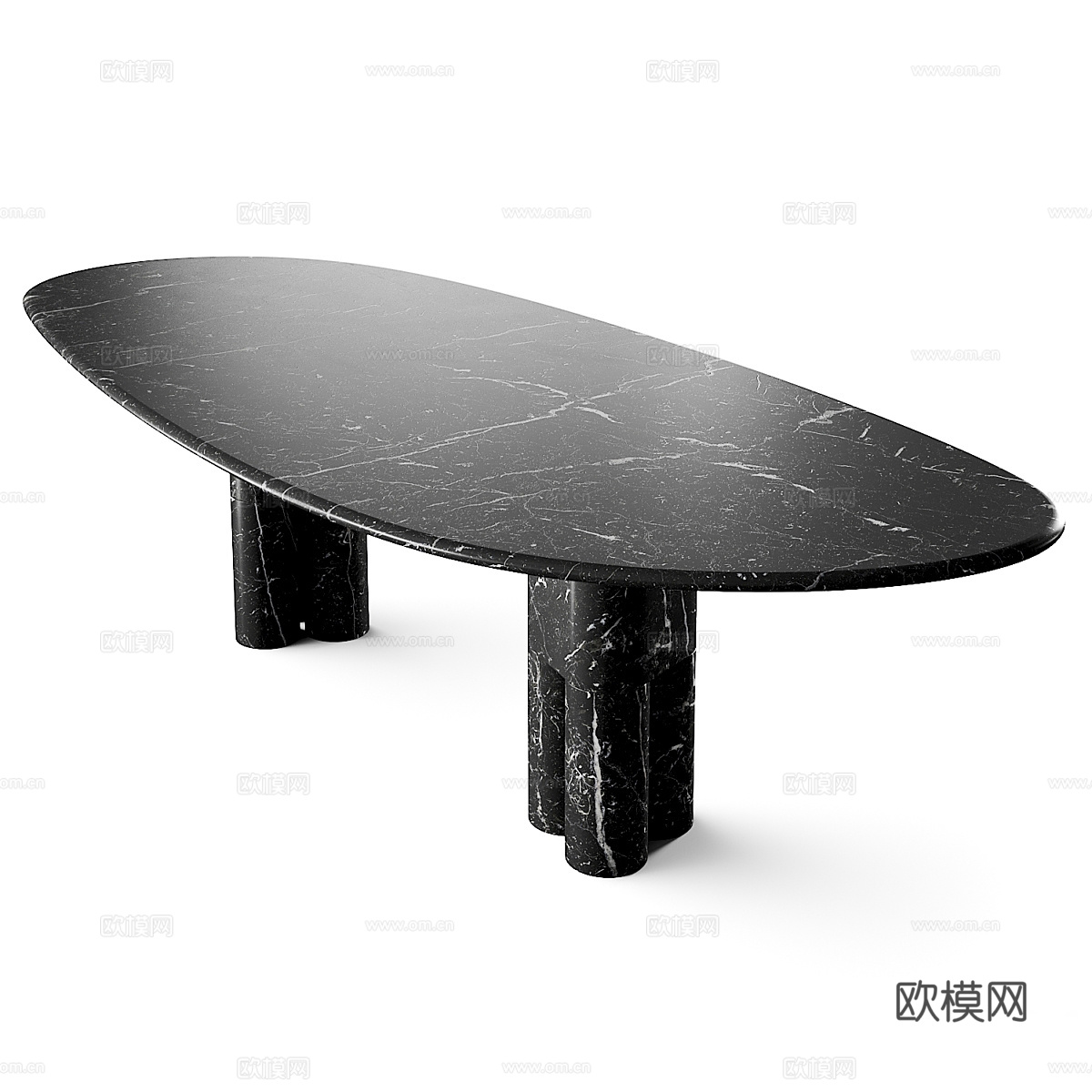 现代意式轻奢餐桌3d模型