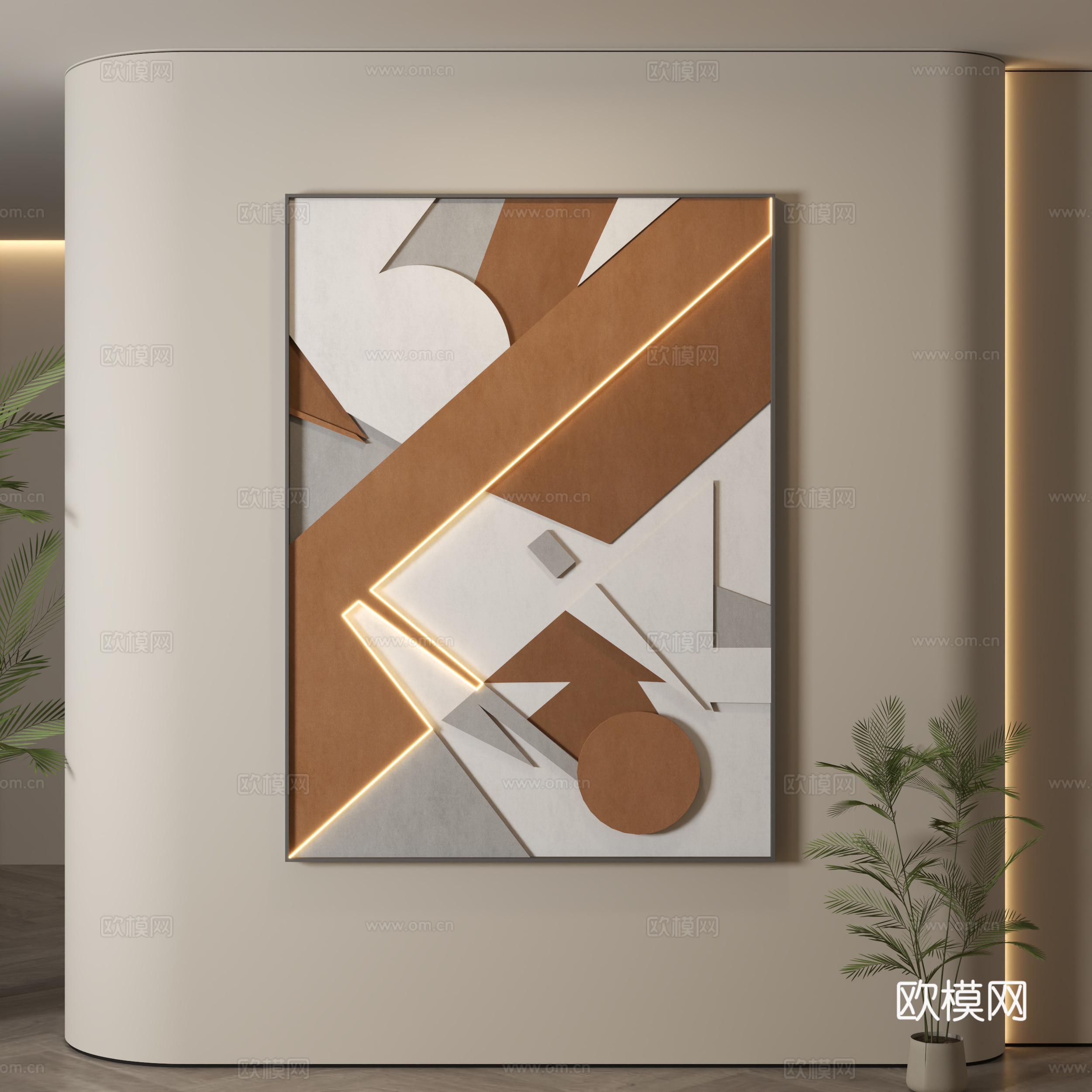现代装饰画 装饰画 现代挂画 挂画 简约挂画su模型