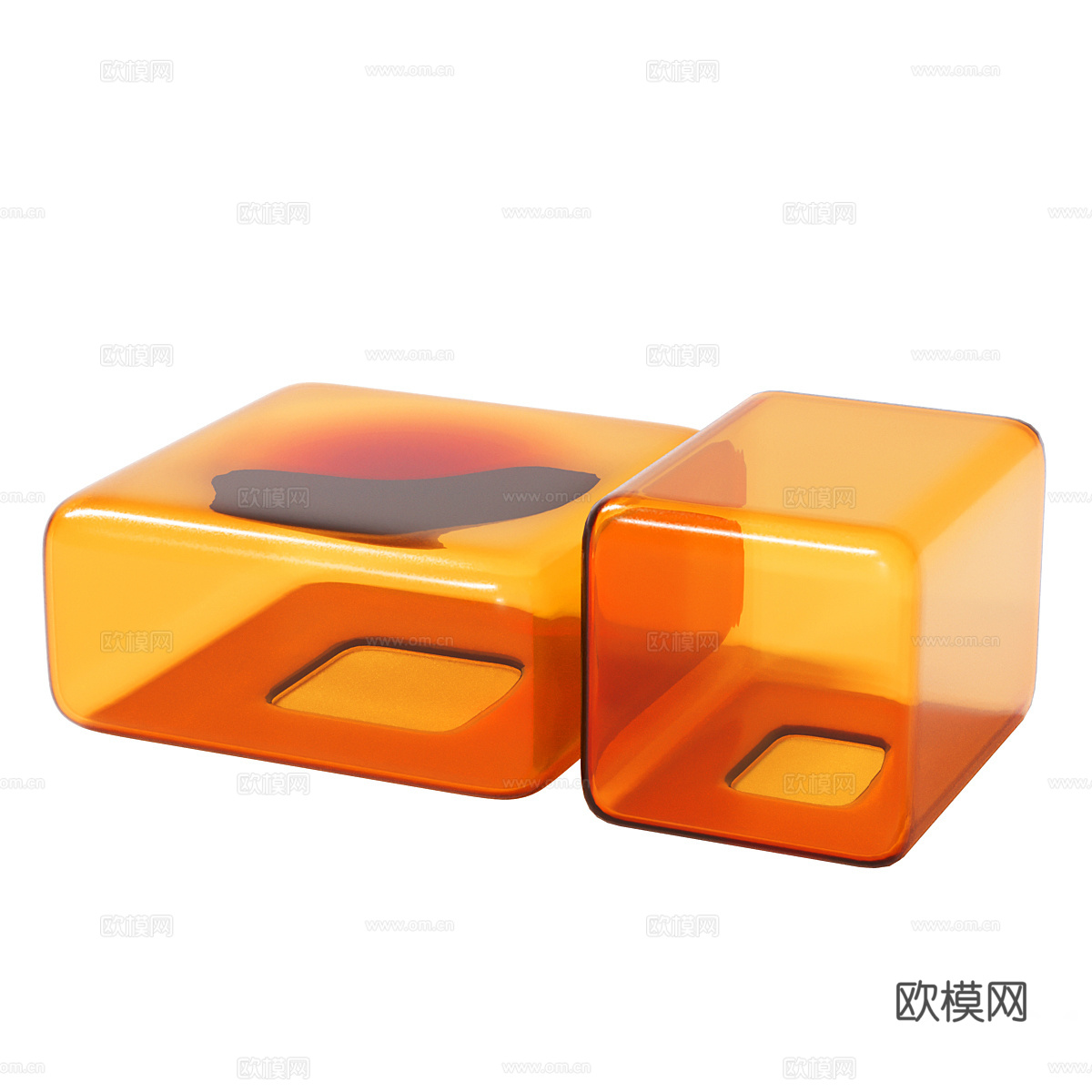 现代意式亚克力茶几3d模型