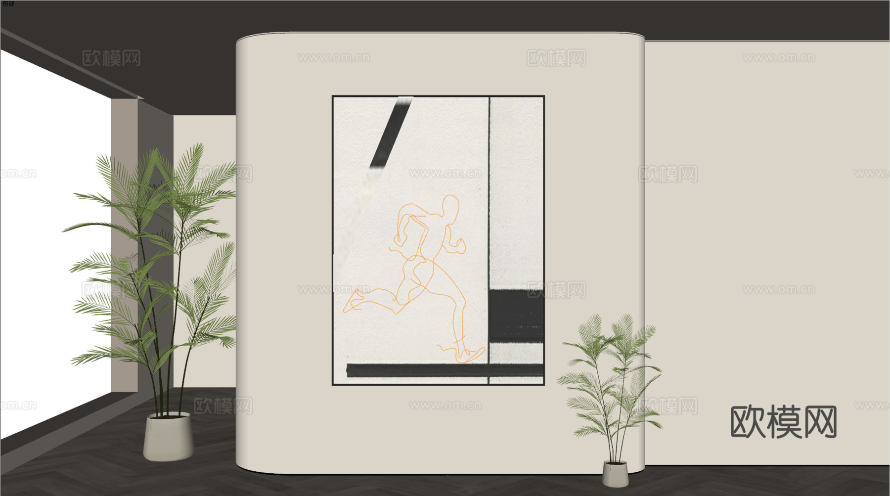 现代装饰画 装饰画 现代挂画 挂画 简约挂画su模型