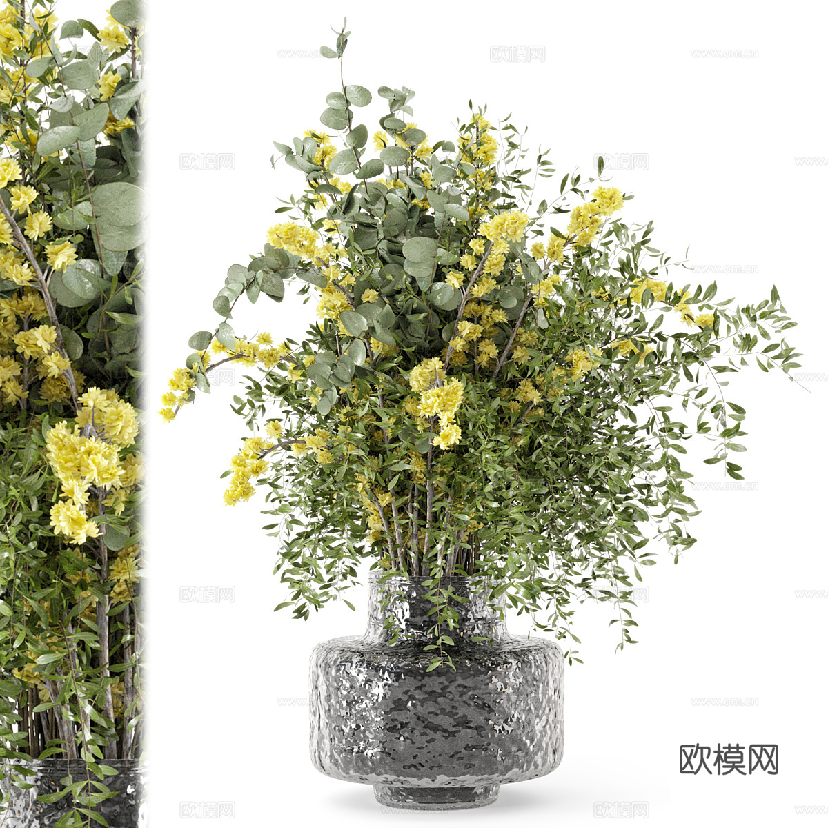 现代玻璃花瓶花艺3d模型