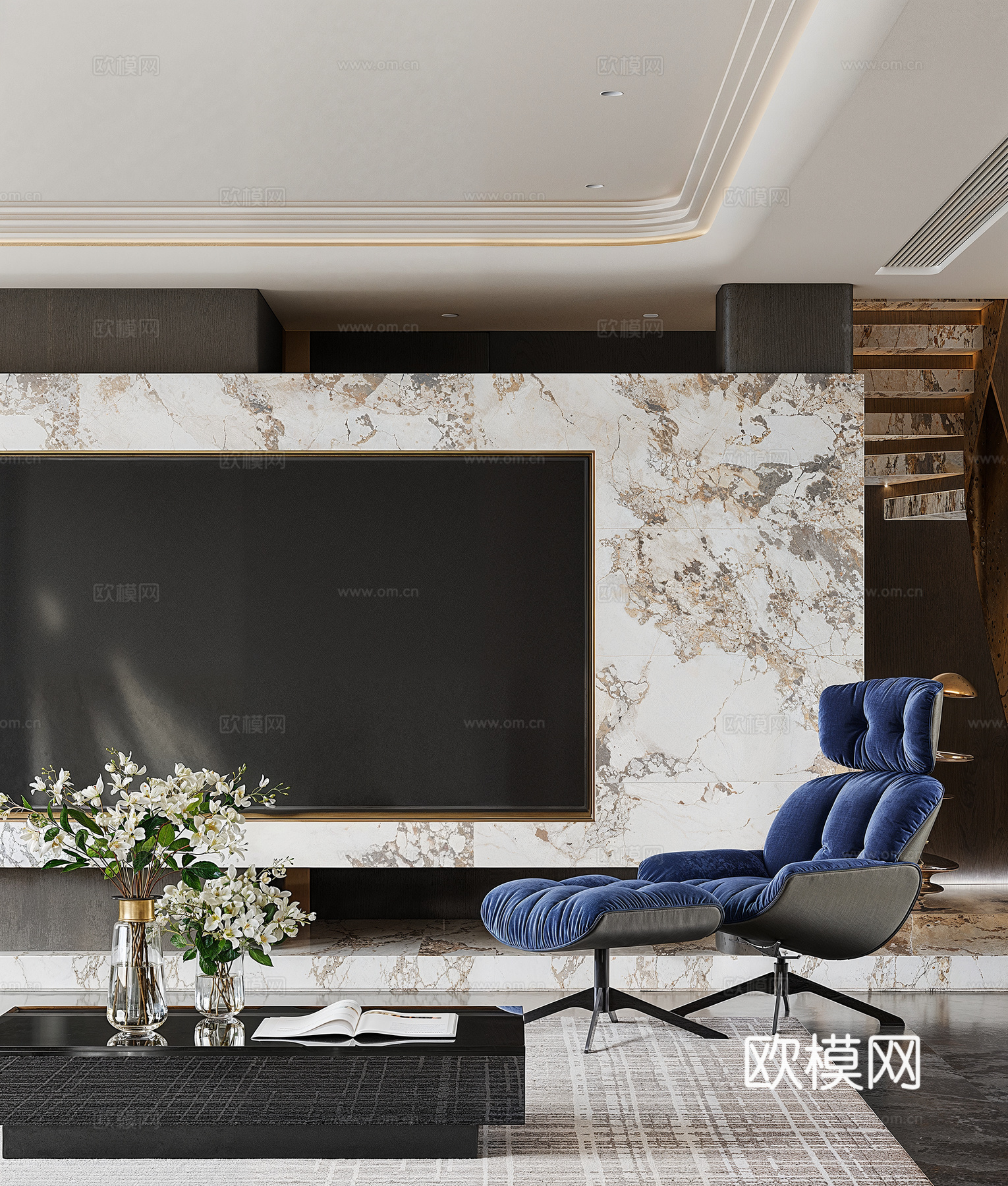 现代单人沙发3d模型下载