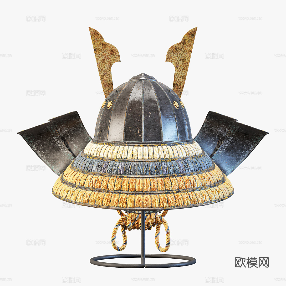 日式卡布托武士头盔摆件3d模型