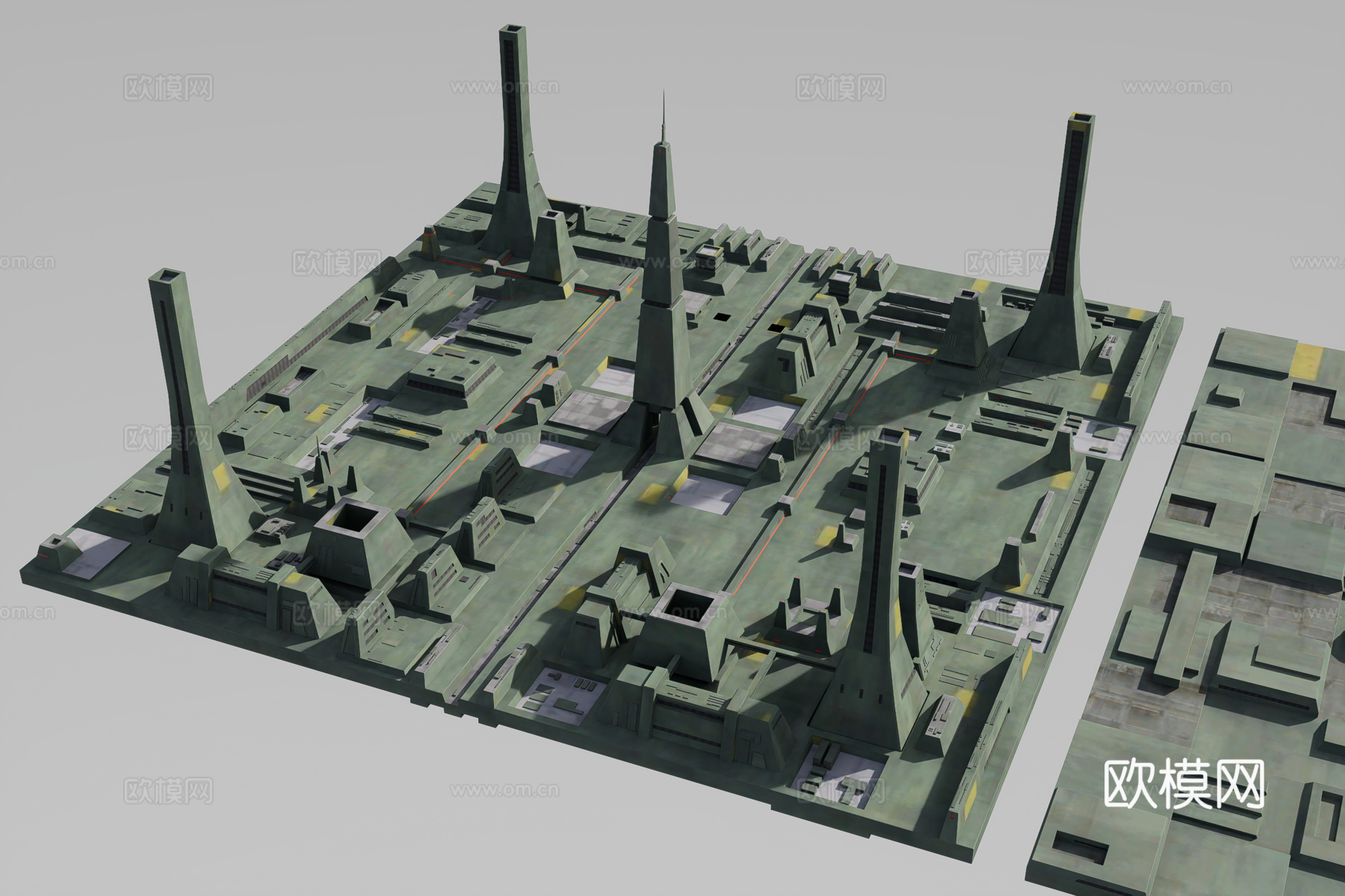 科幻建筑基座3d模型