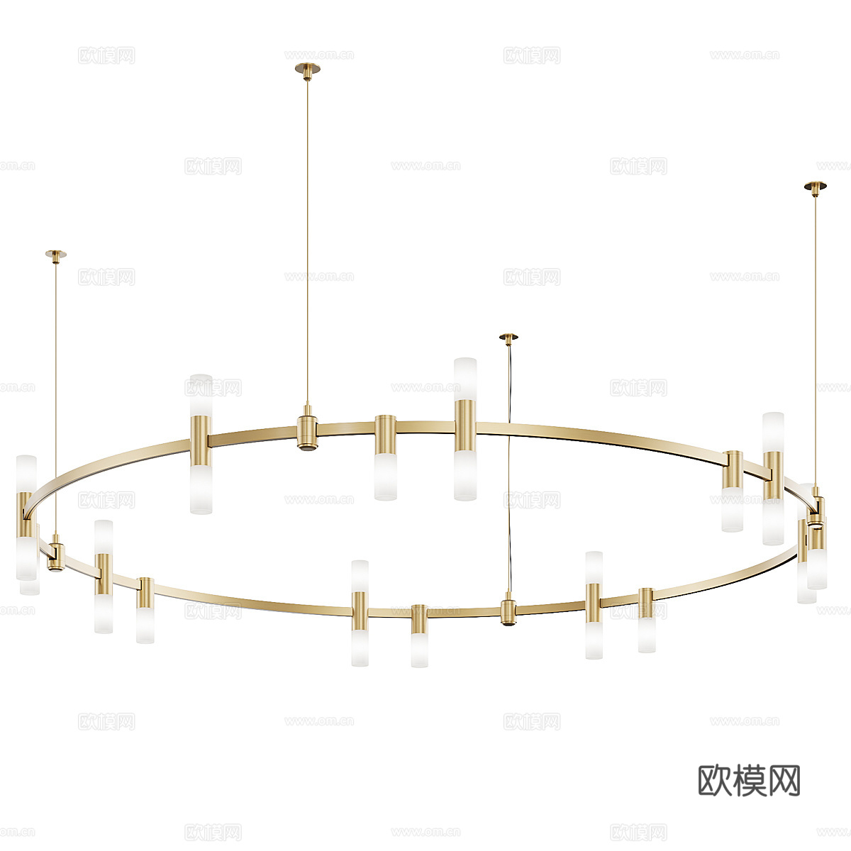 现代轻奢圆形装饰吊灯3d模型