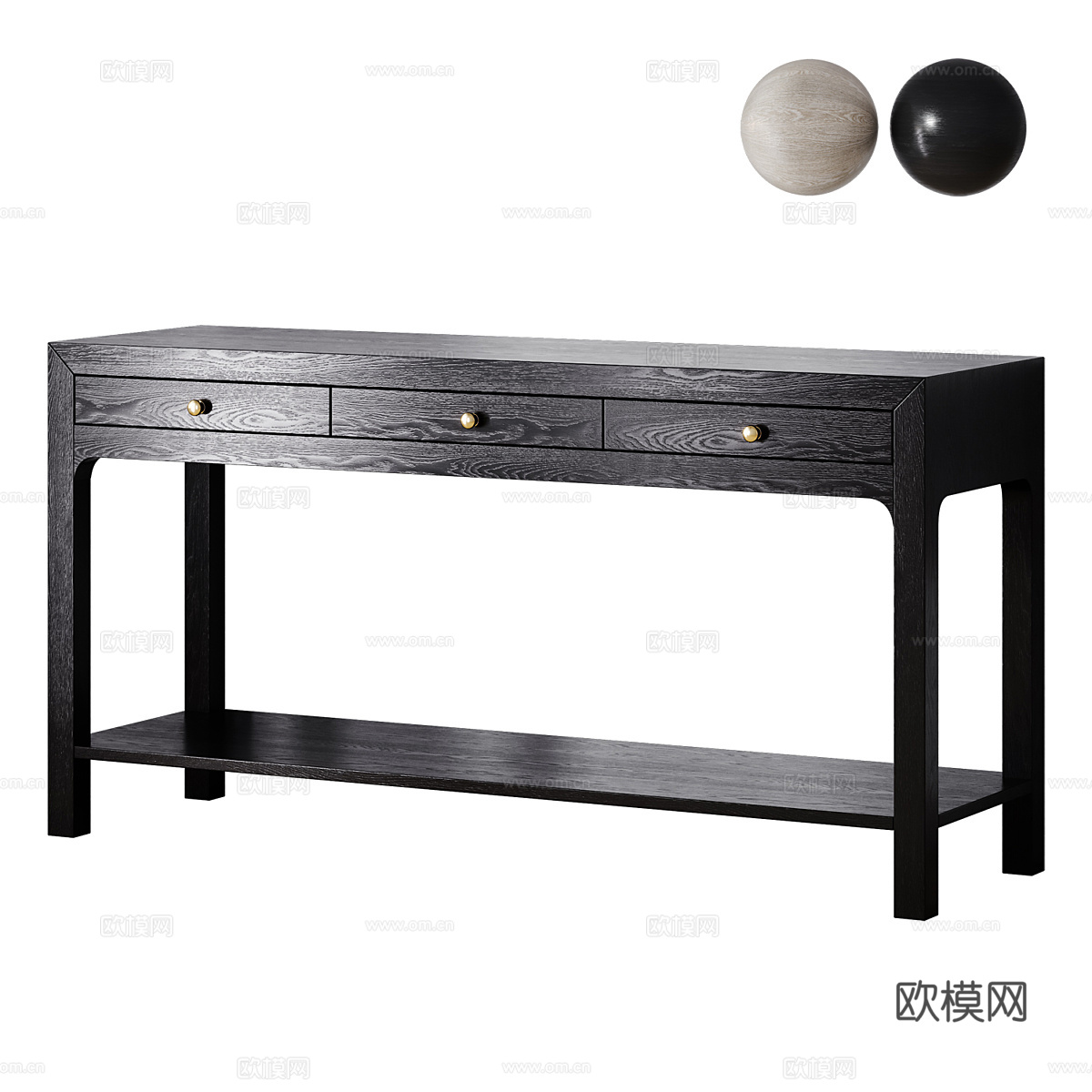 新中式 McGee &amp; Co Allen 黑色端景台3d模型