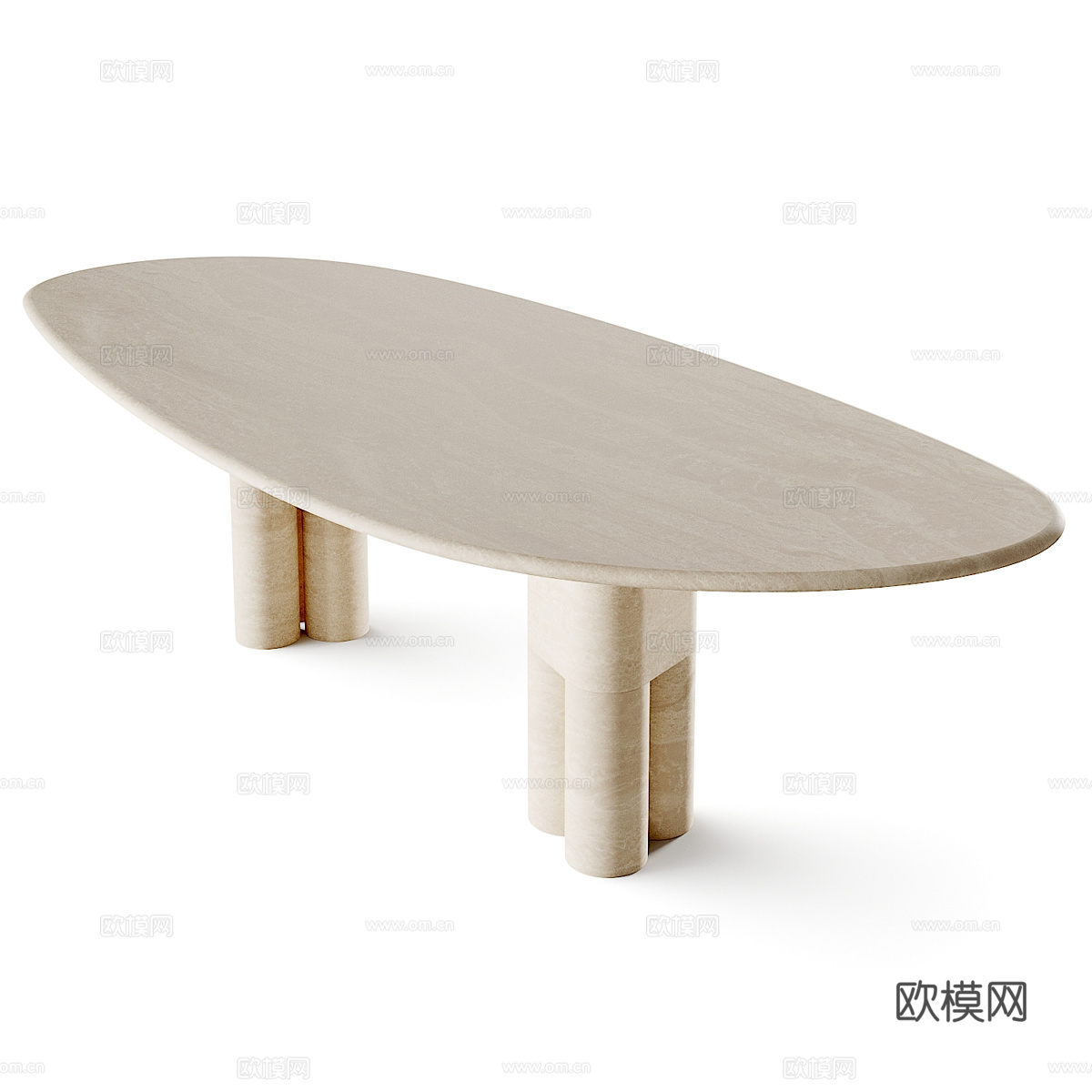 现代意式轻奢餐桌3d模型