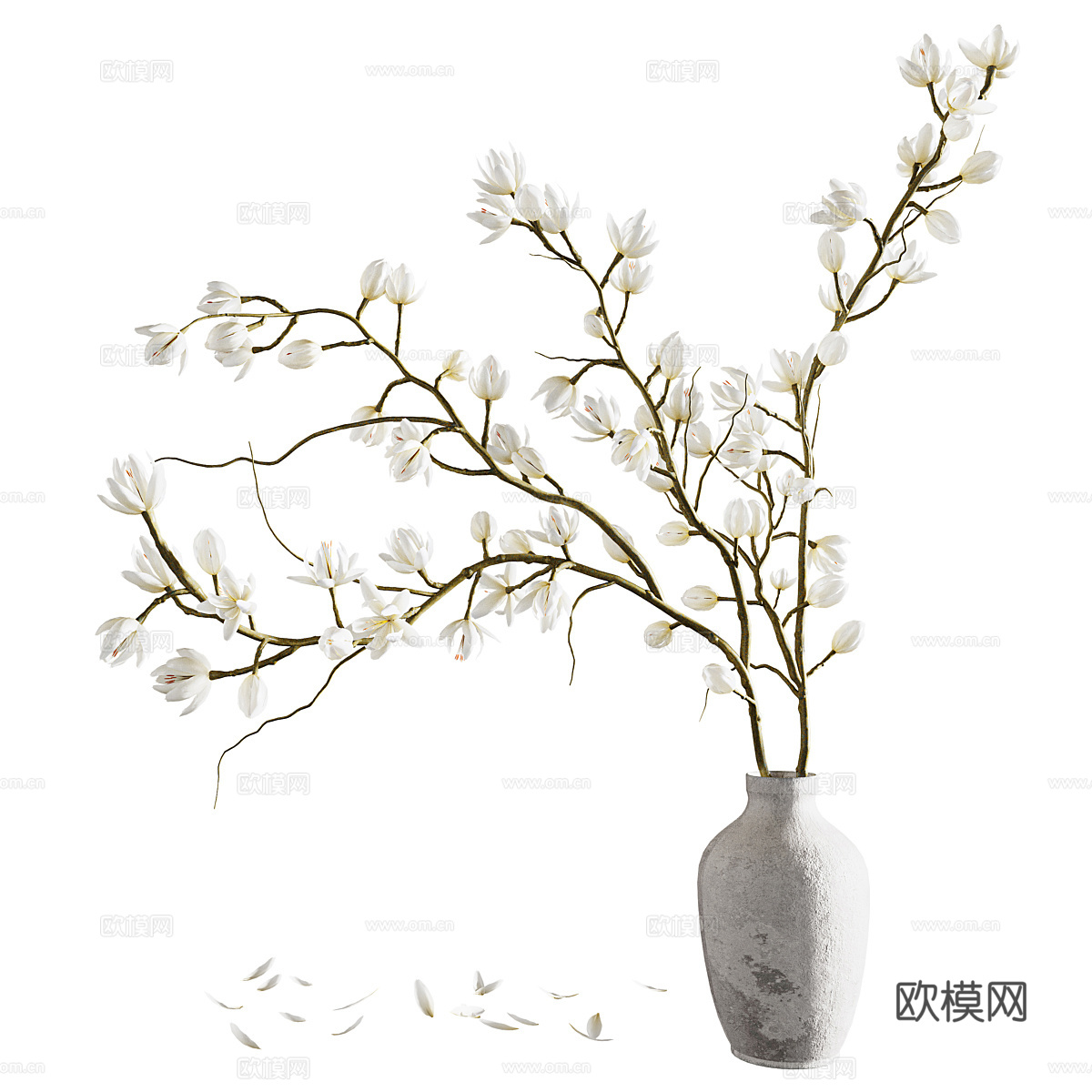 新中式花瓶花艺3d模型