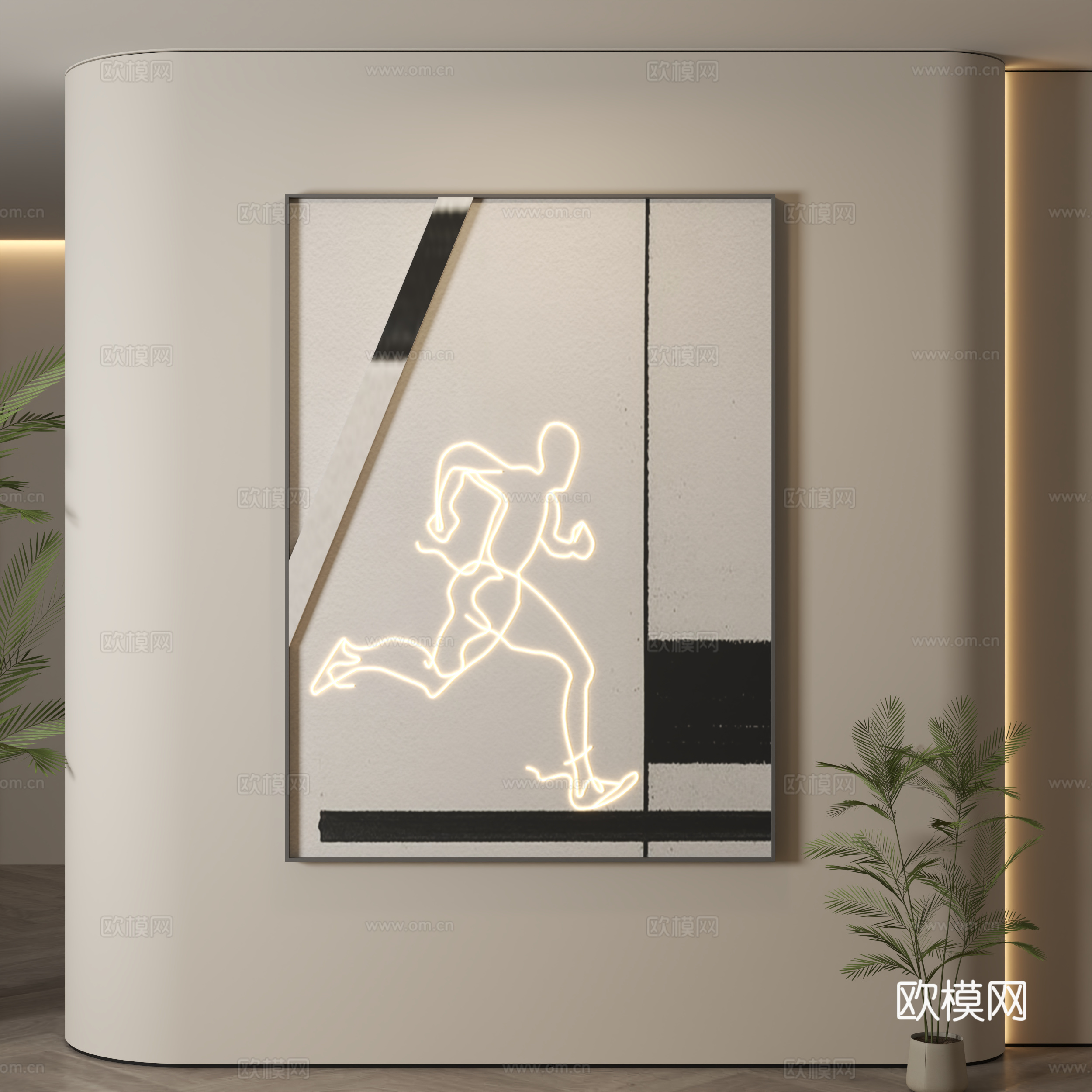 现代装饰画 装饰画 现代挂画 挂画 简约挂画su模型
