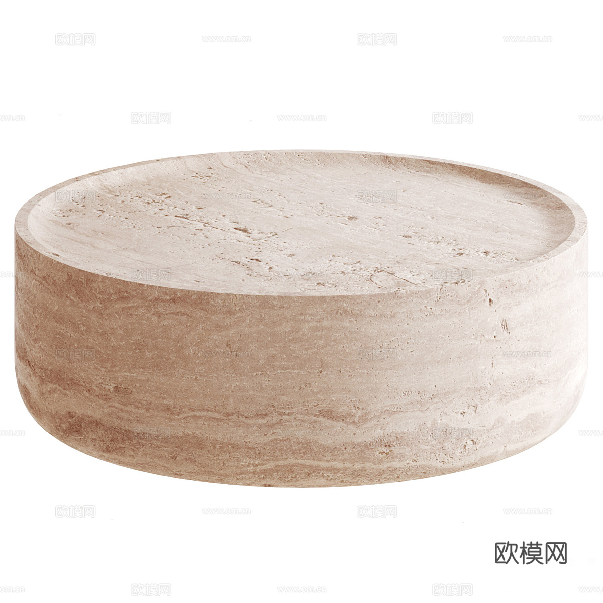 现代侘寂石材茶几3d模型