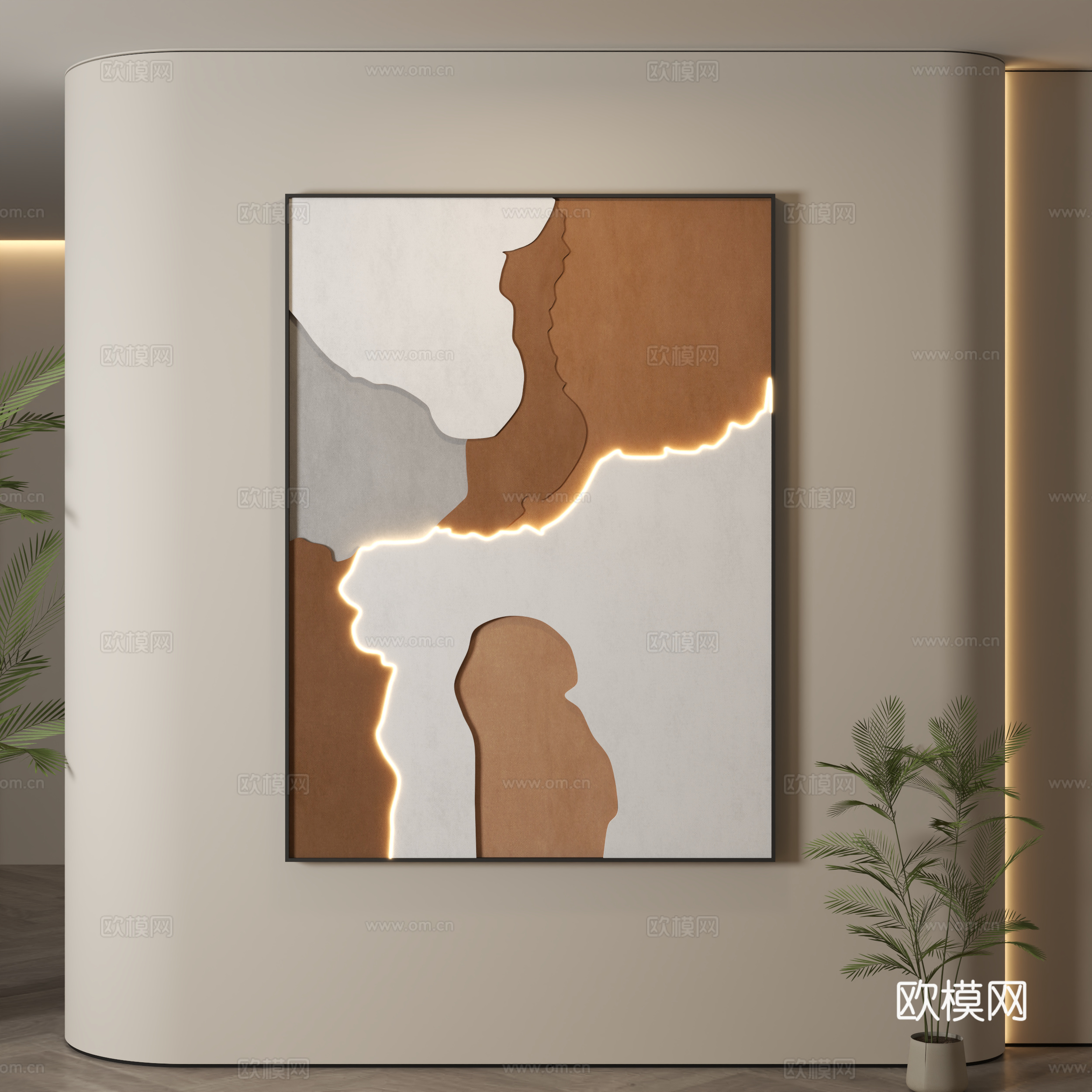 现代装饰画 装饰画 现代挂画 挂画 简约挂画su模型