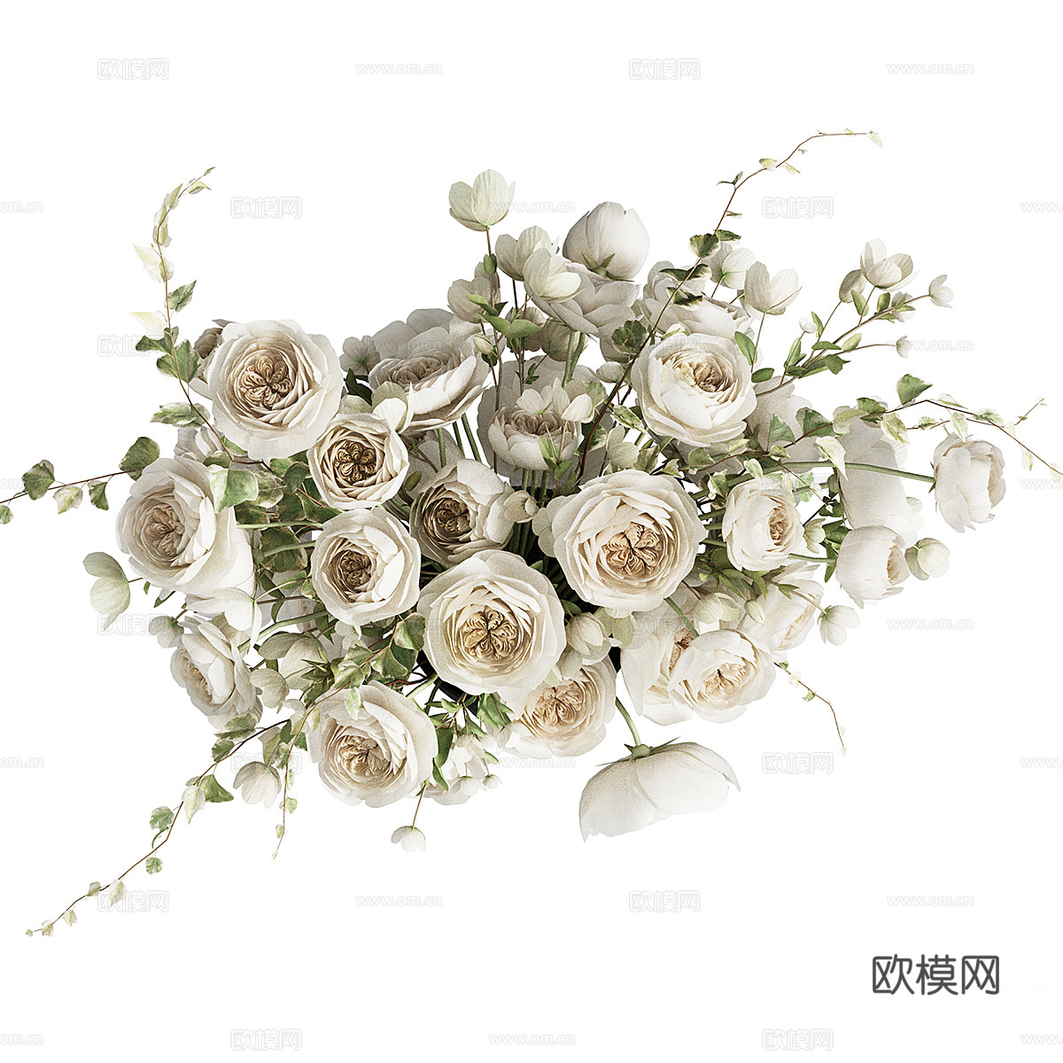 新中式花瓶花艺3d模型