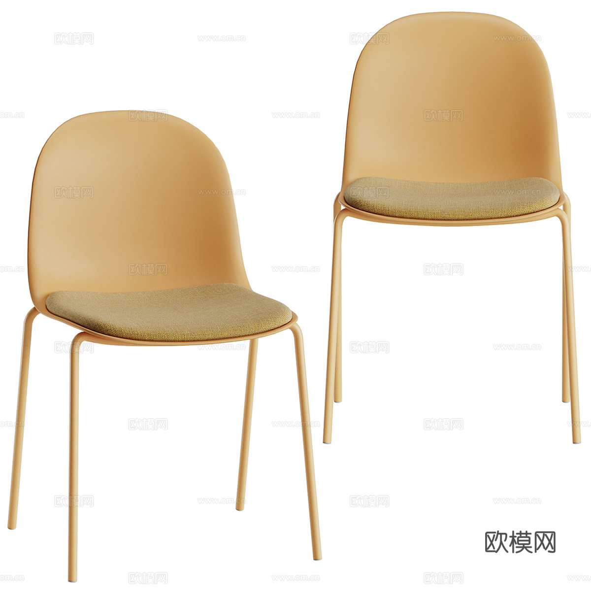 现代奶油风椅子3d模型