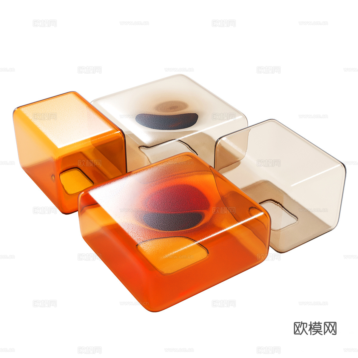 现代意式亚克力茶几3d模型