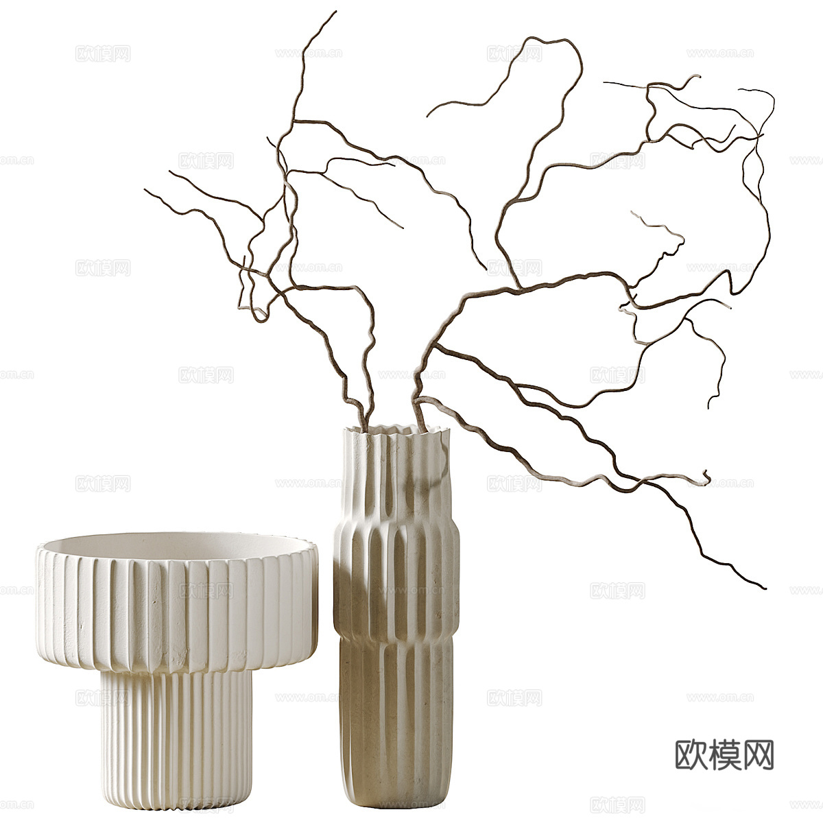 新中式花瓶花艺 干枝3d模型